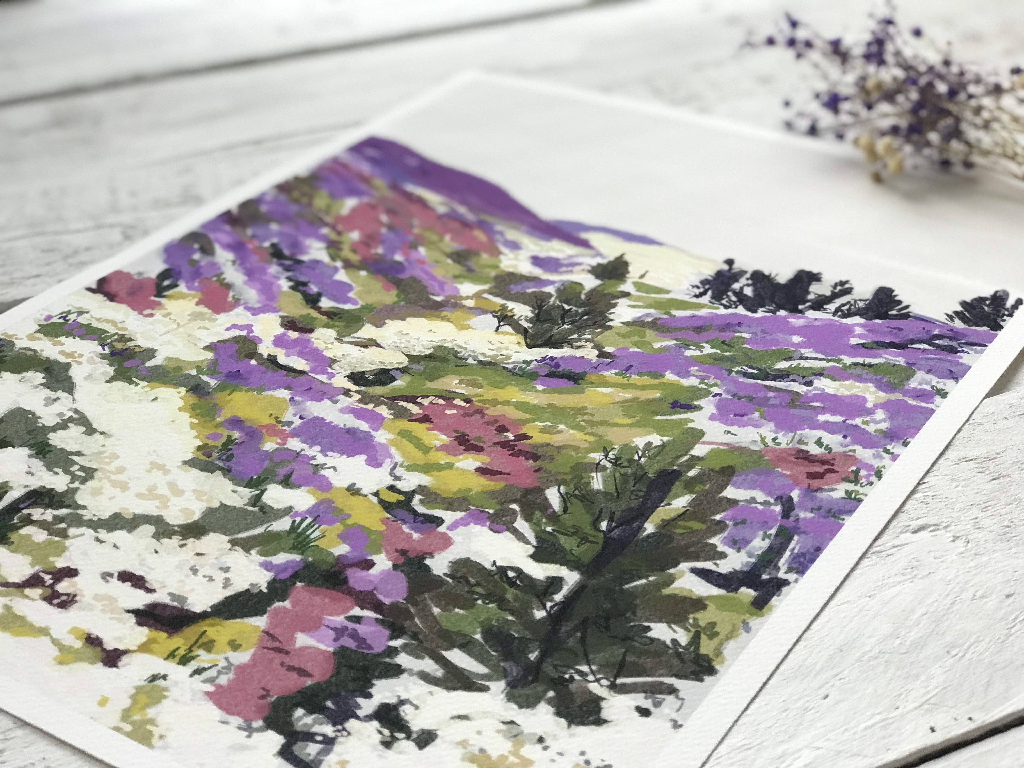 Lavender Hills Art Print - A4