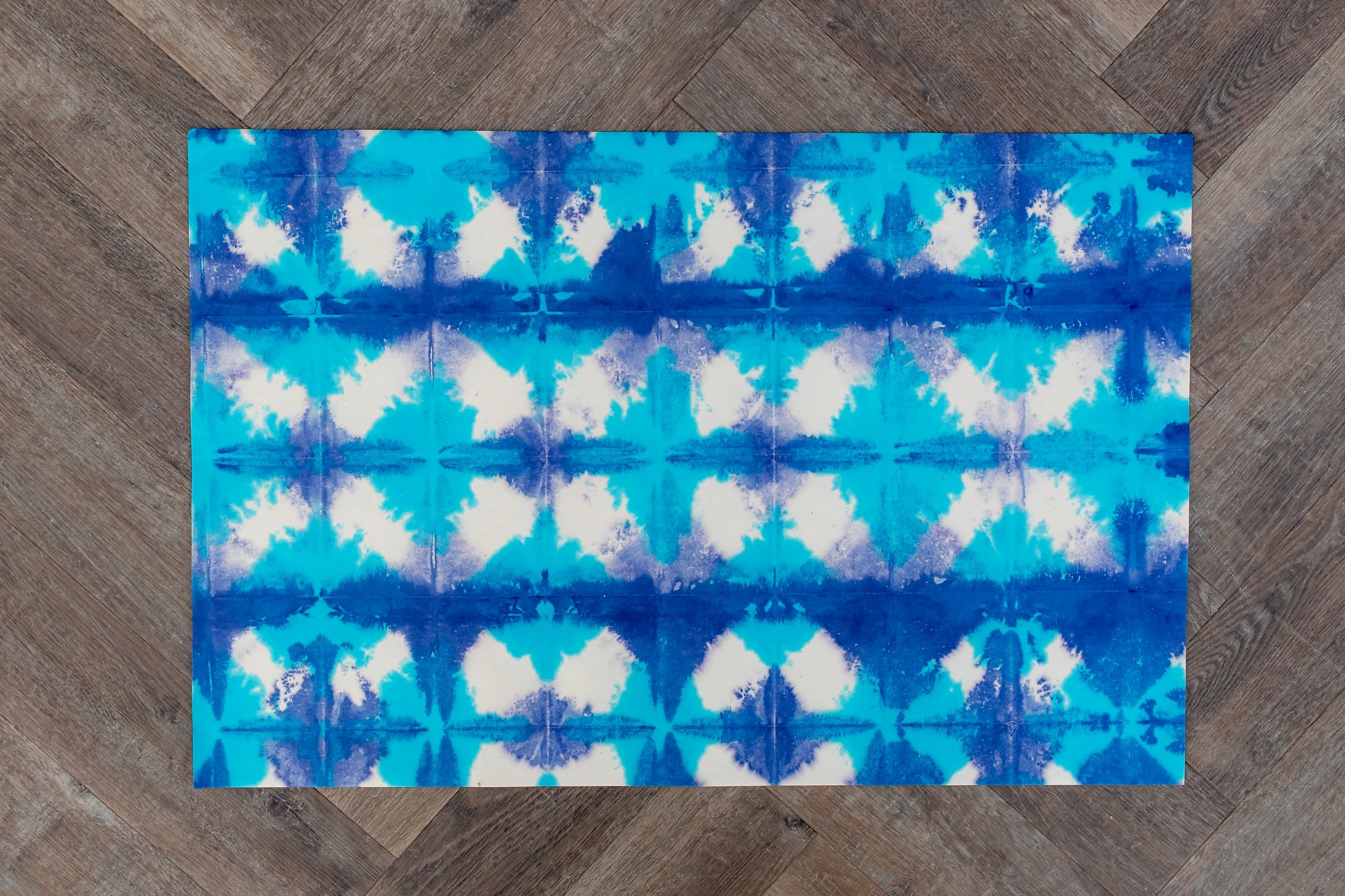 Blues Handmade Tie Dyed Paper