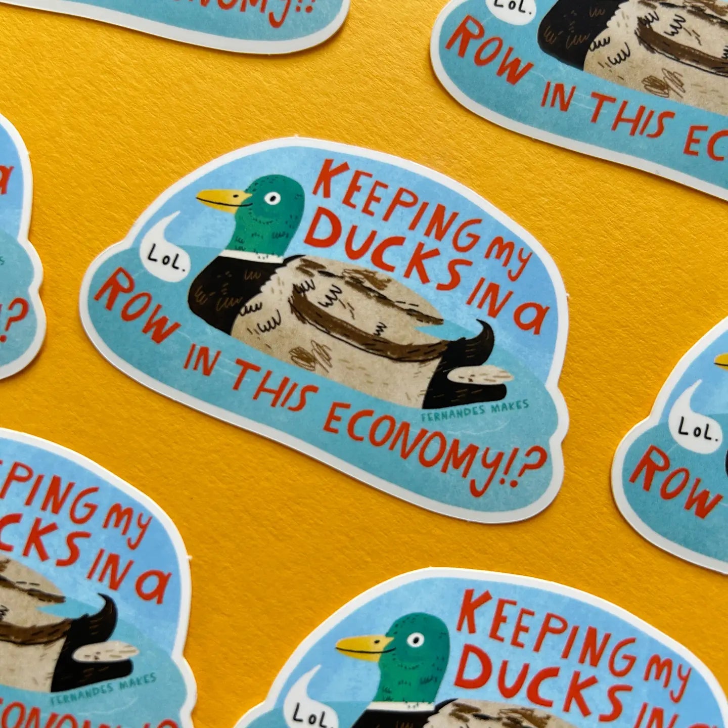 Ducks In A Row Vinyl Sticker