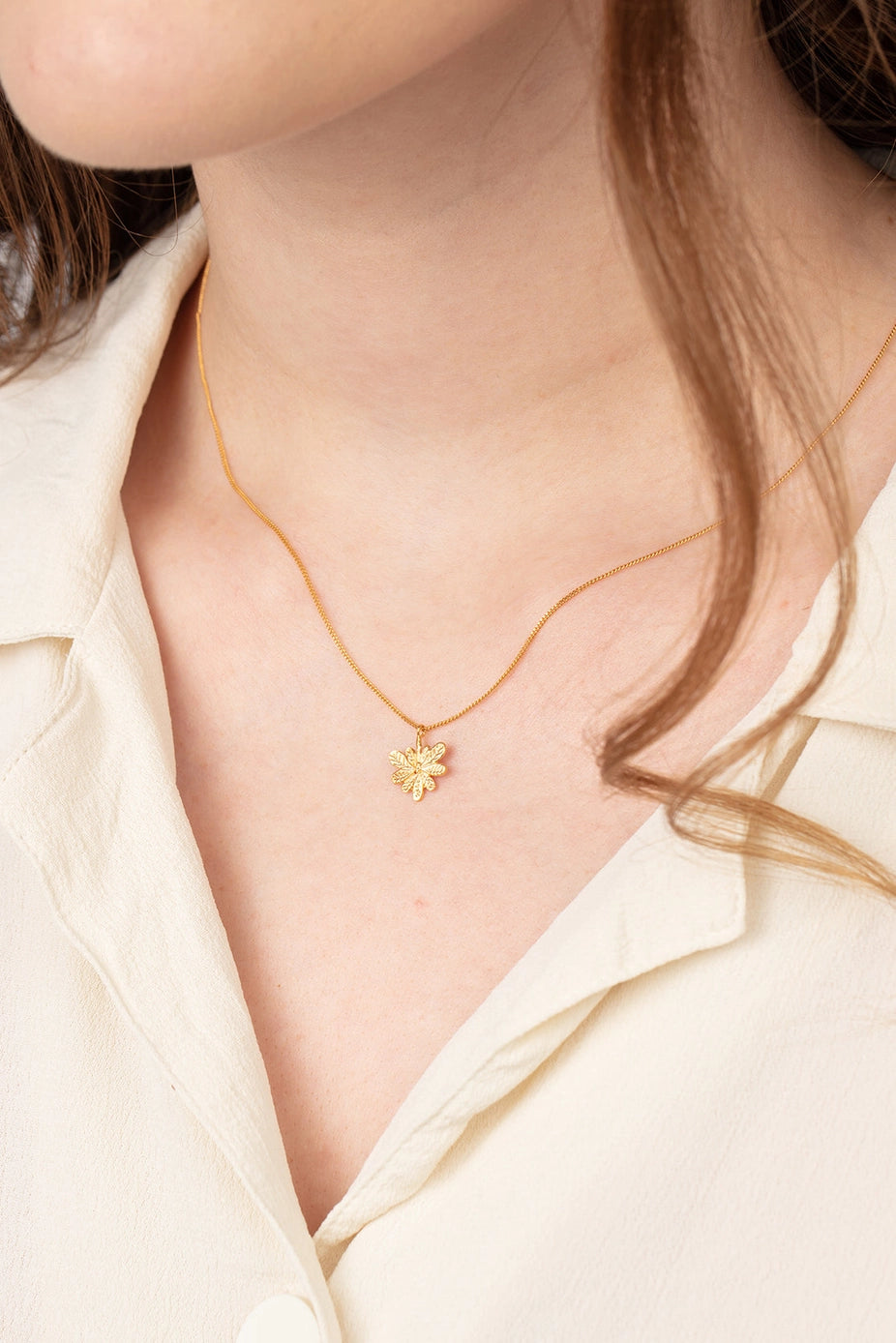 Gold Aralia Leaf Necklace