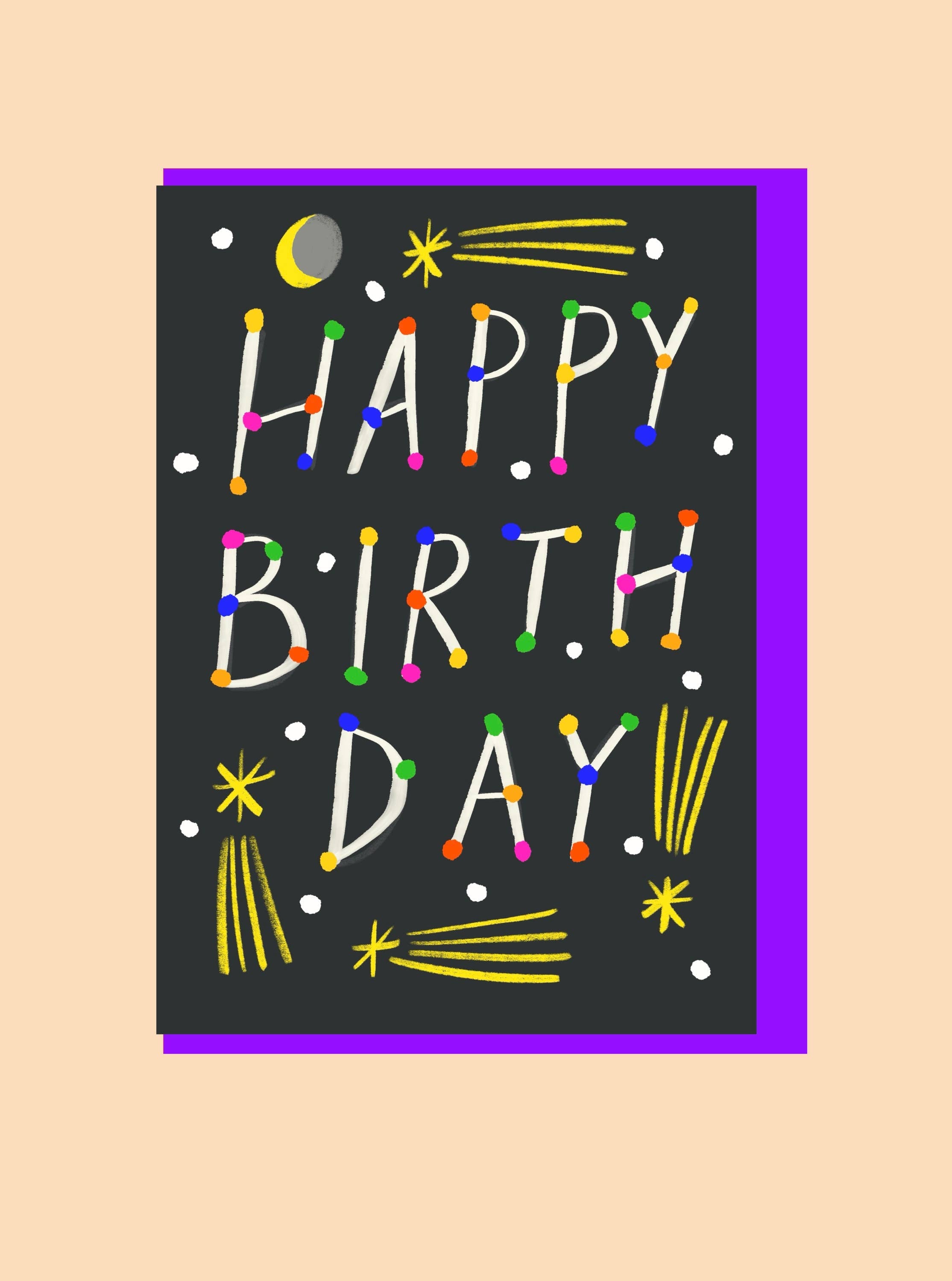 Birthday Night Sky Greeting Card