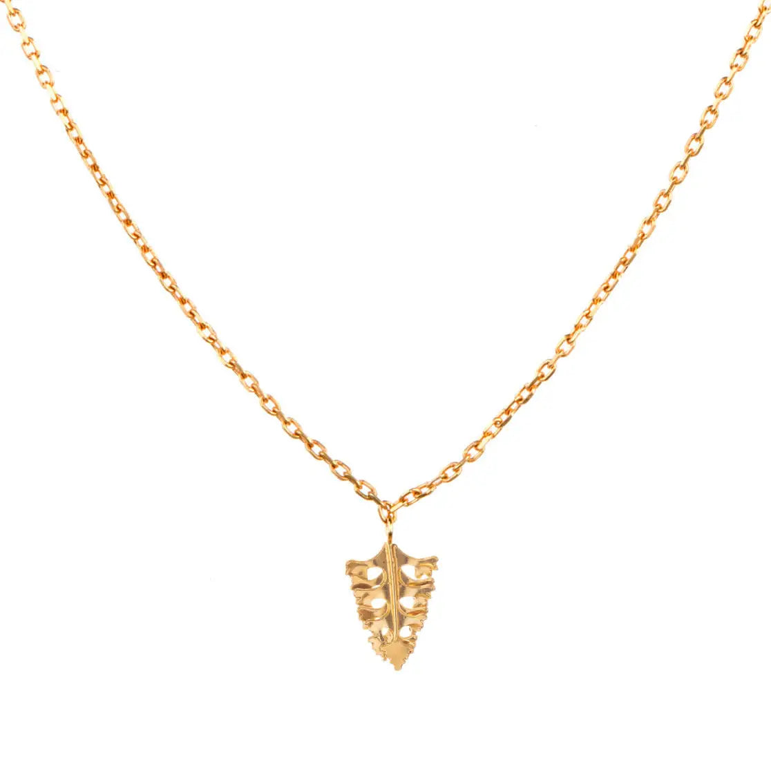 Gold Mini Arts & Crafts Leaf Necklace