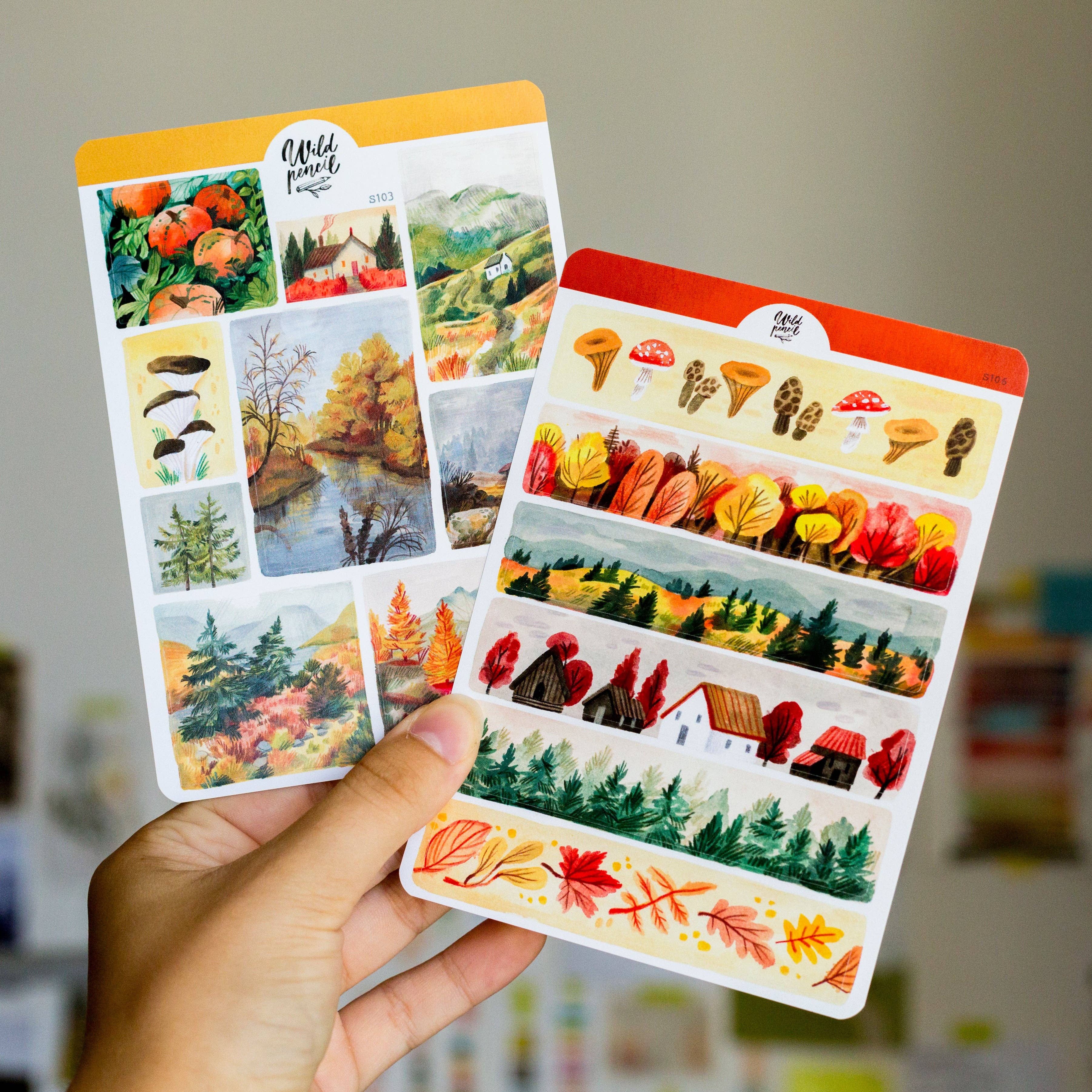 Fall Landscapes Sticker Sheet