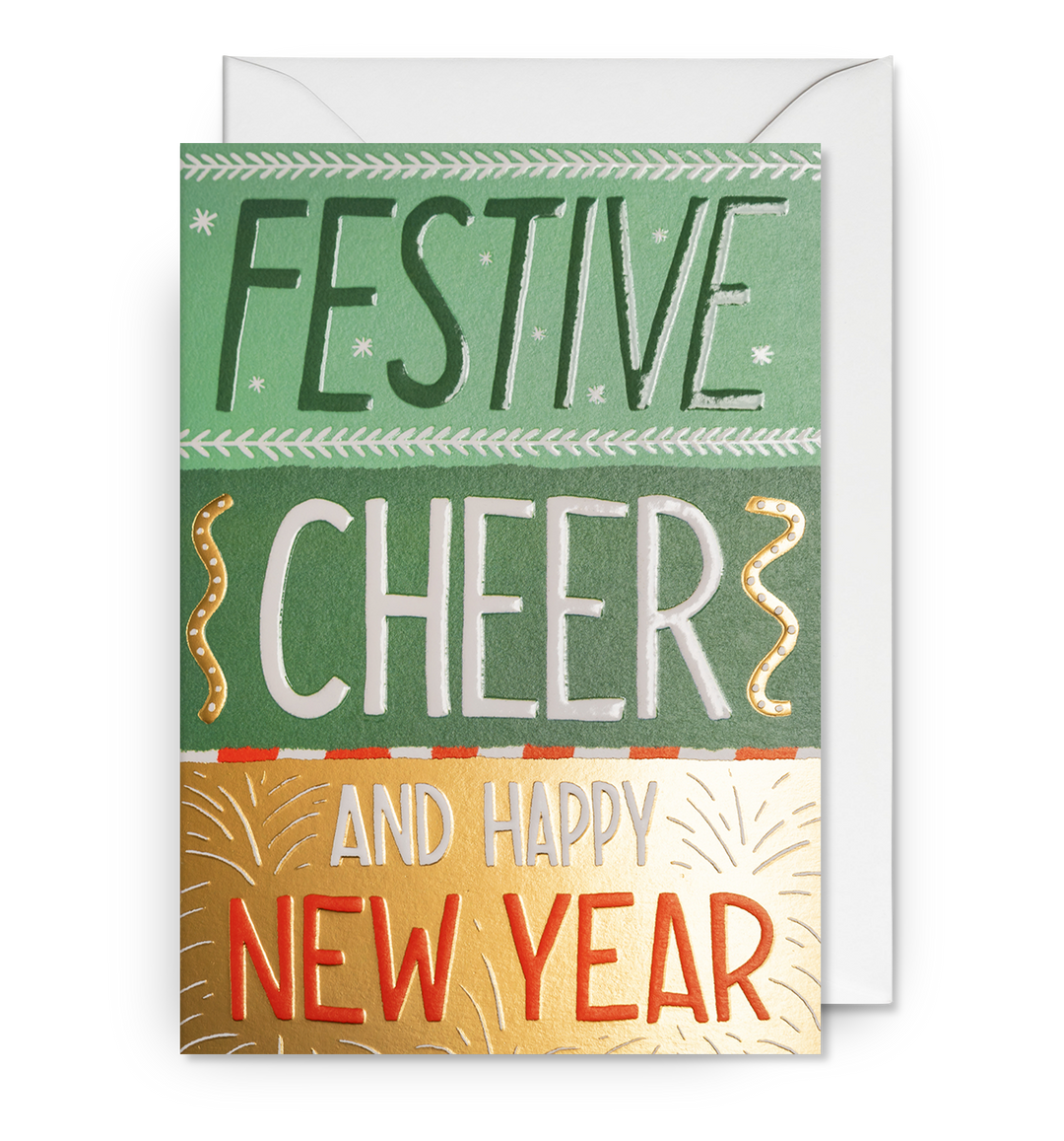 Pack Of 5 Festive Cheer Christmas Cards By Lagom Design | Curiouser