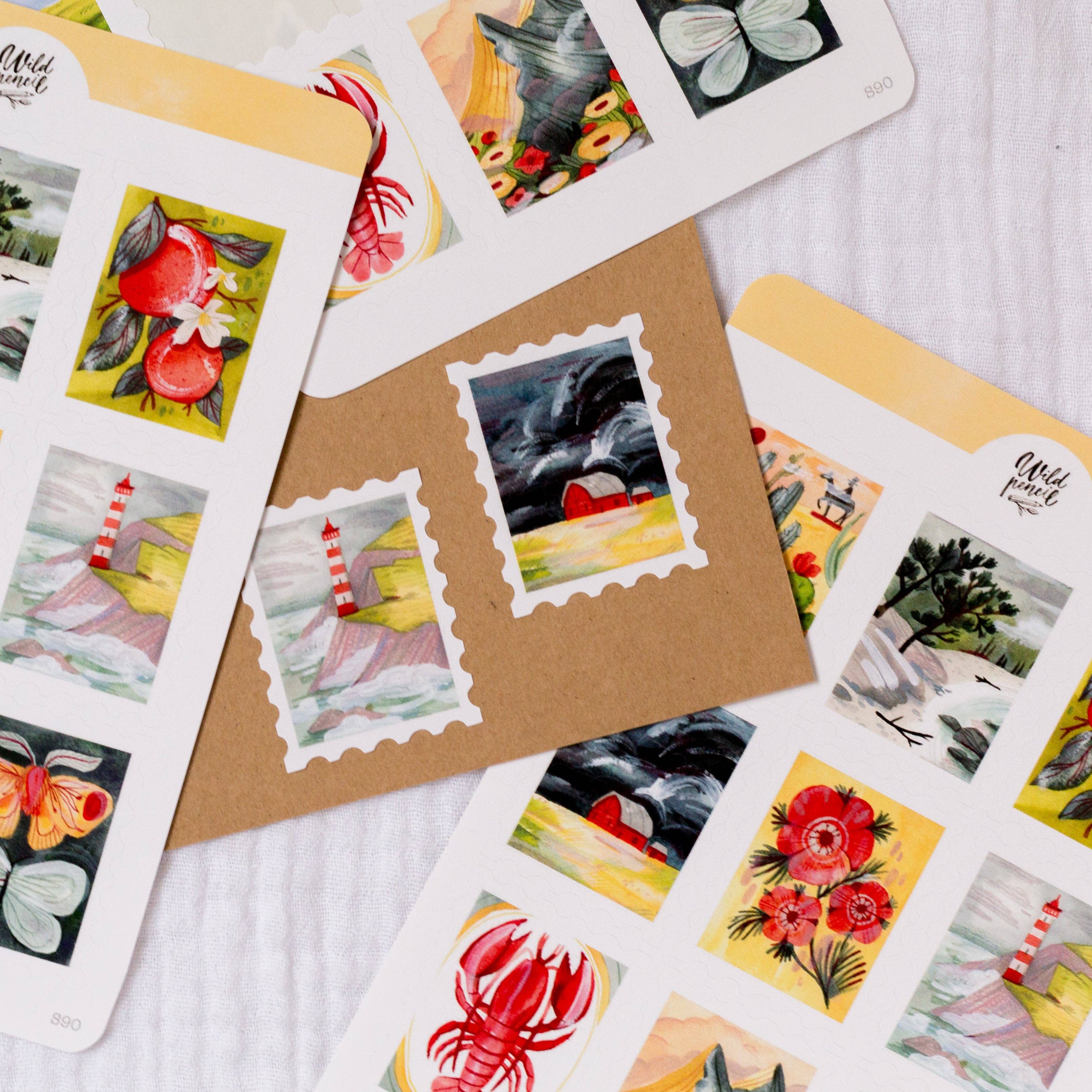 Summer Stamps Sticker Sheet