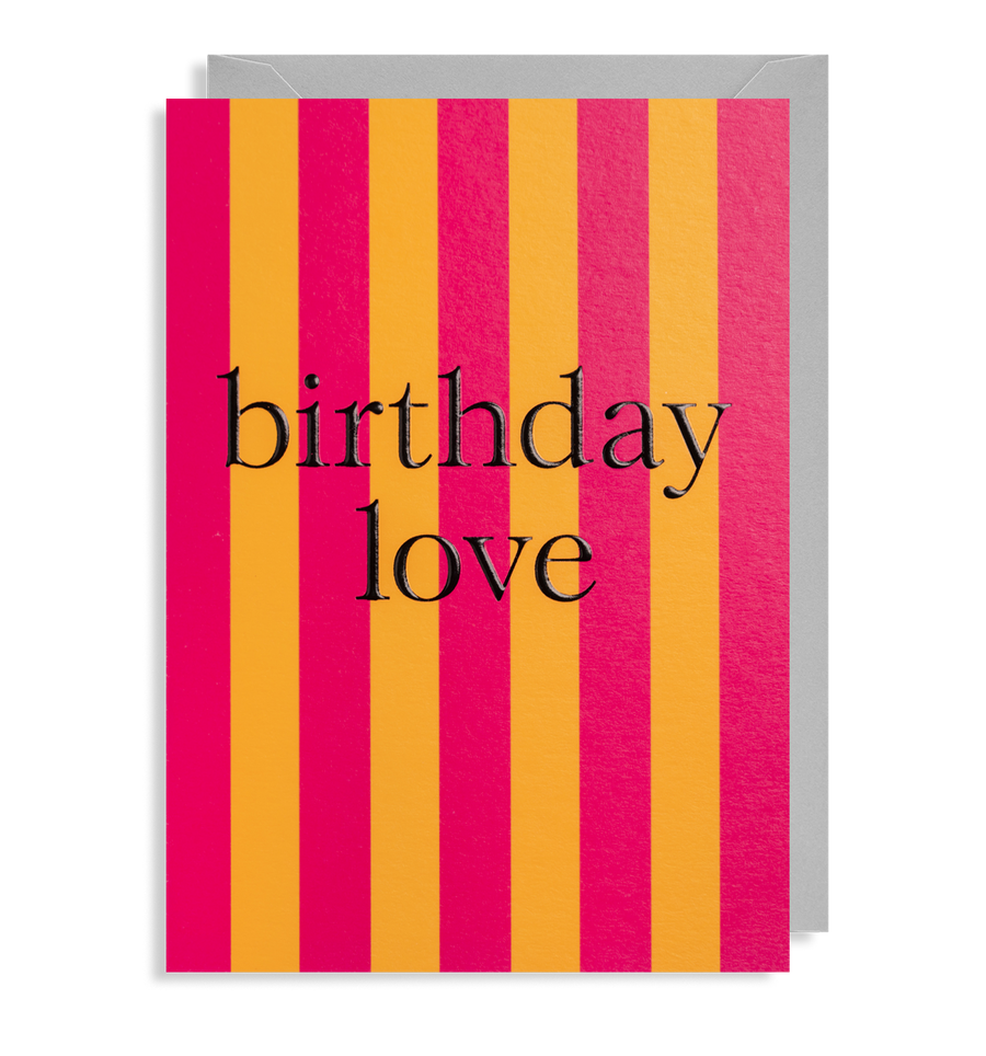 Birthday Love Stripes Card