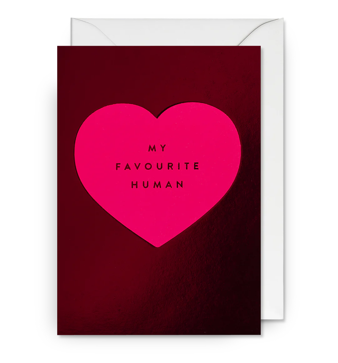 My Favourite Human Pink Heart Card