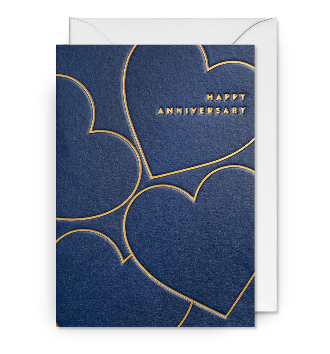 Gold Hearts Anniversary Card