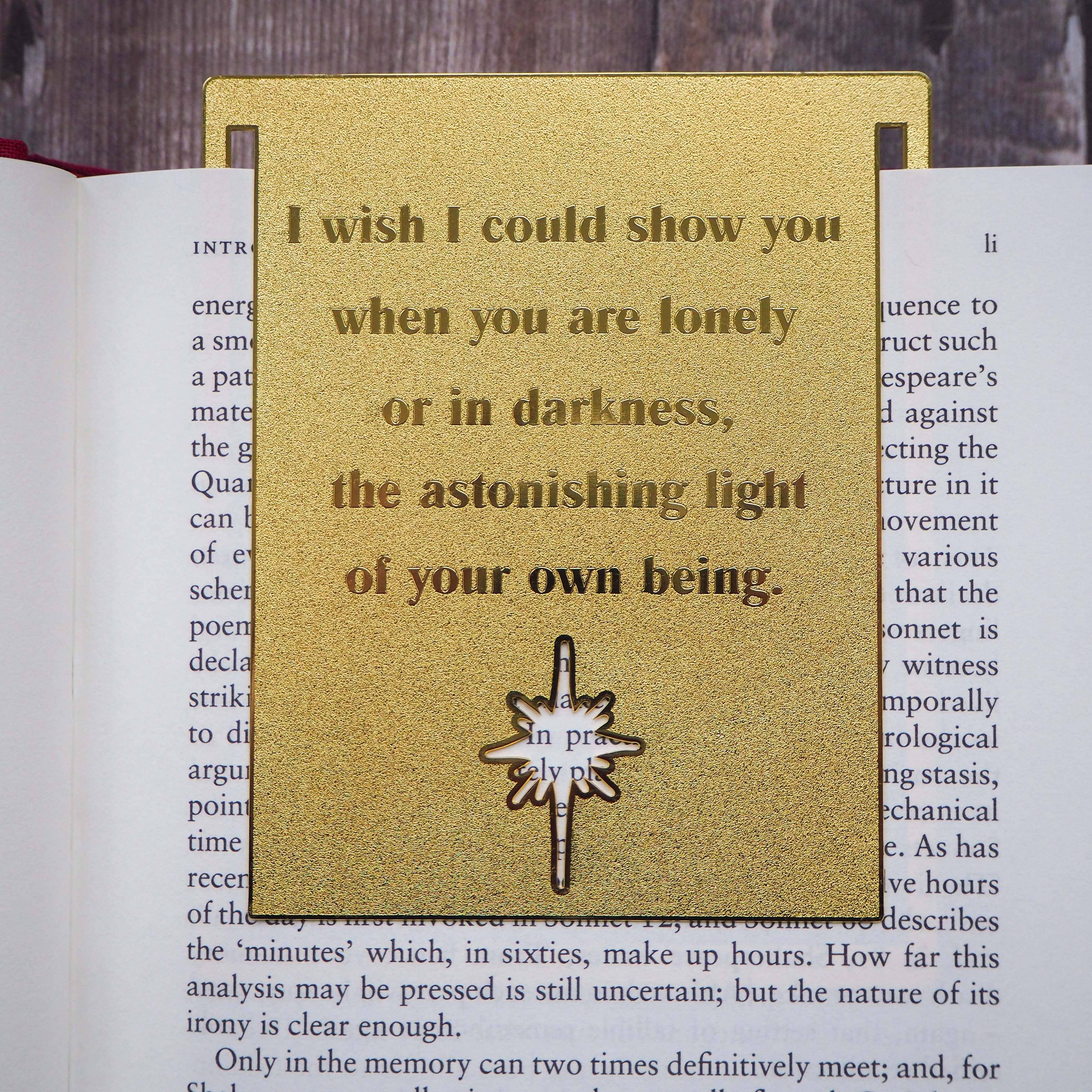 Hafiz of Shiraz Quote Brass Bookmark 'I Wish . .'