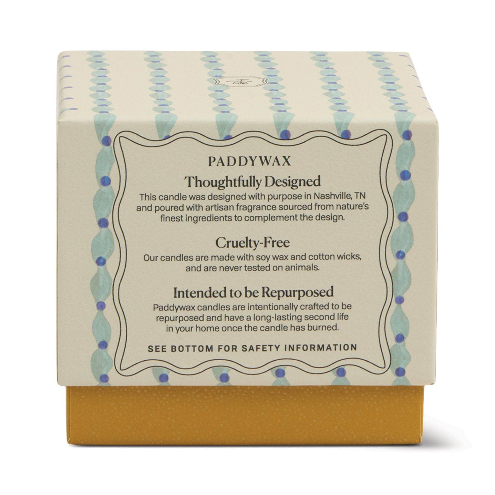 Blue & Ochre Glass Candle - Wisteria & Willow