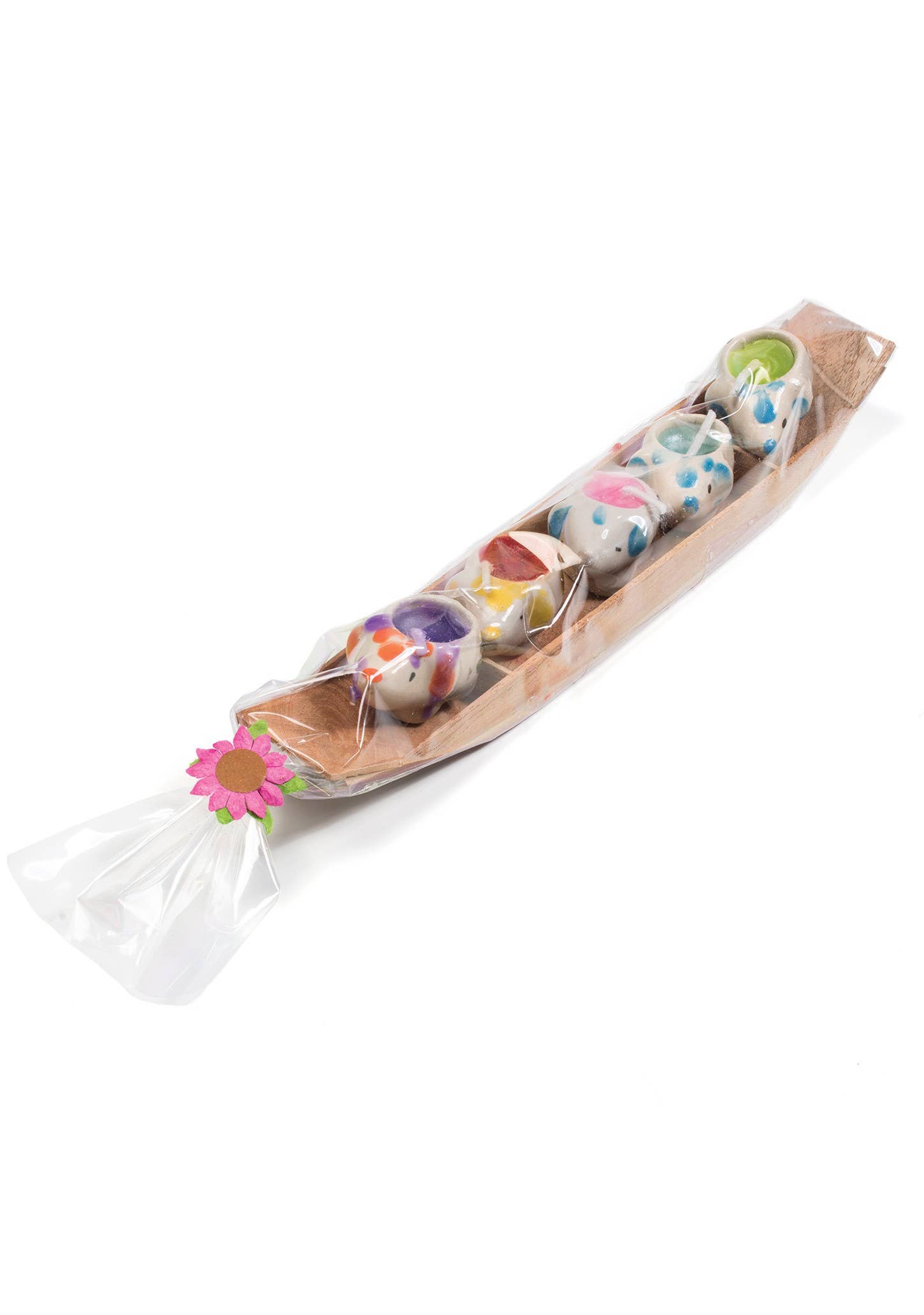 Set Of 5 Elephant Mini Candles In Wooden Box