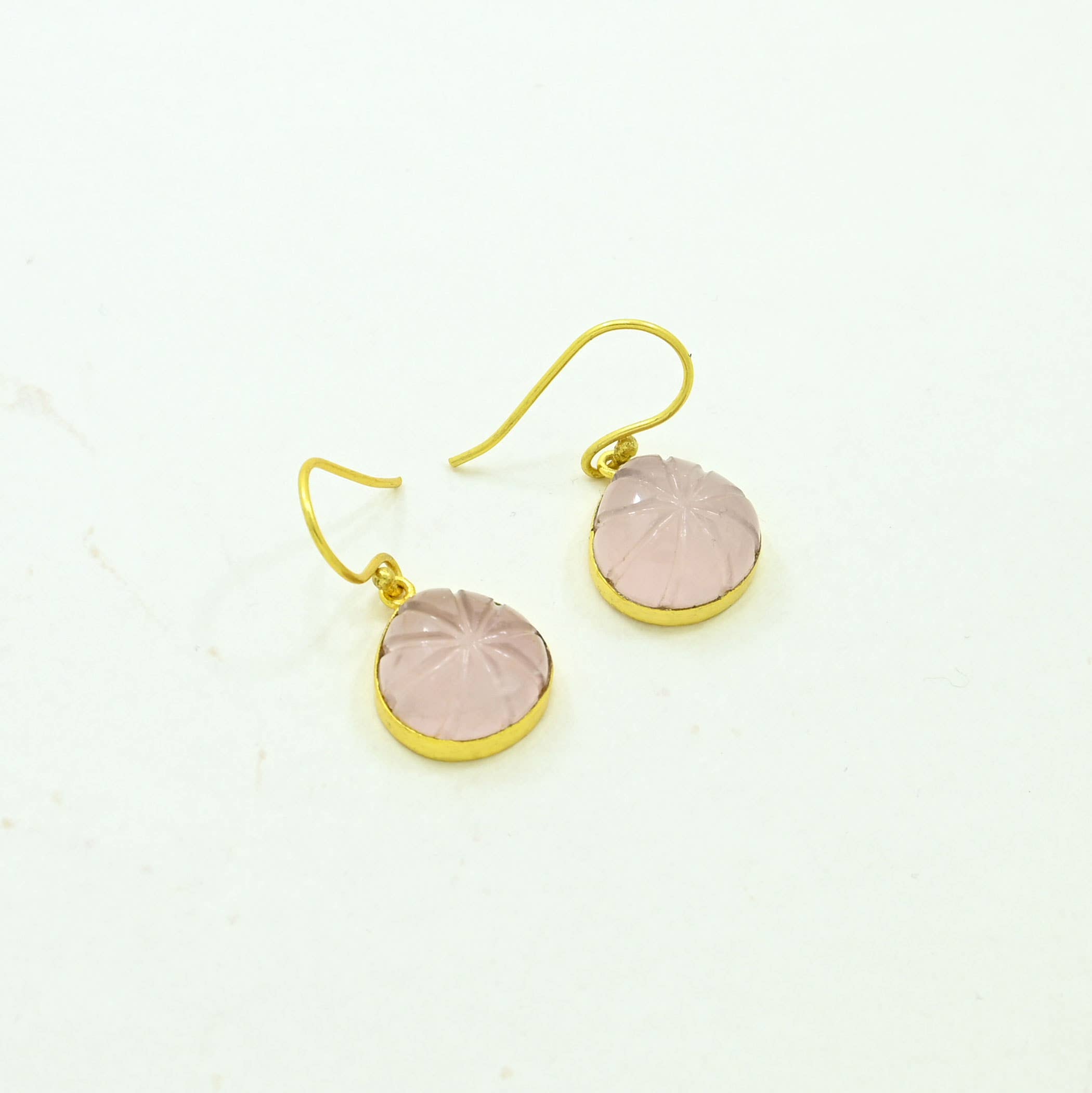 Harper Hook Earrings - Rose Quartz
