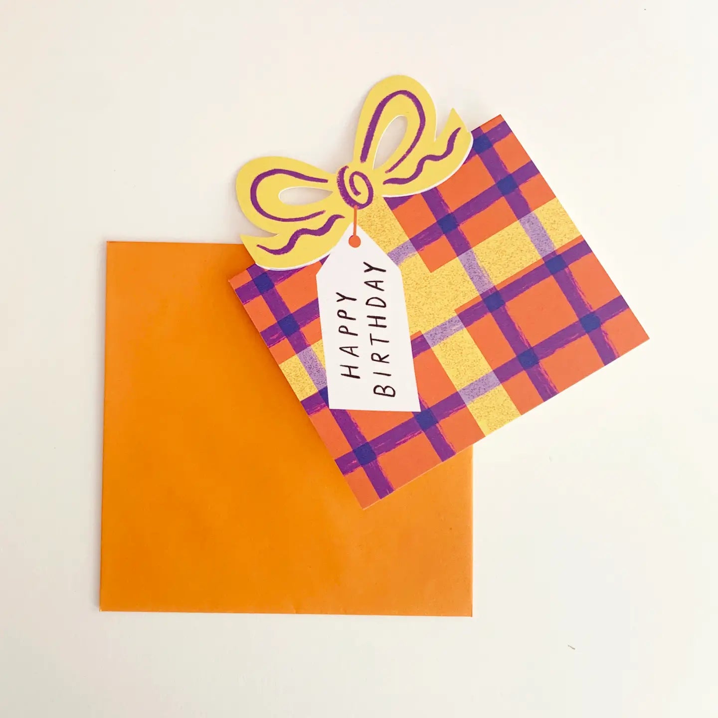 Orange & Yellow Birthday Bow Card