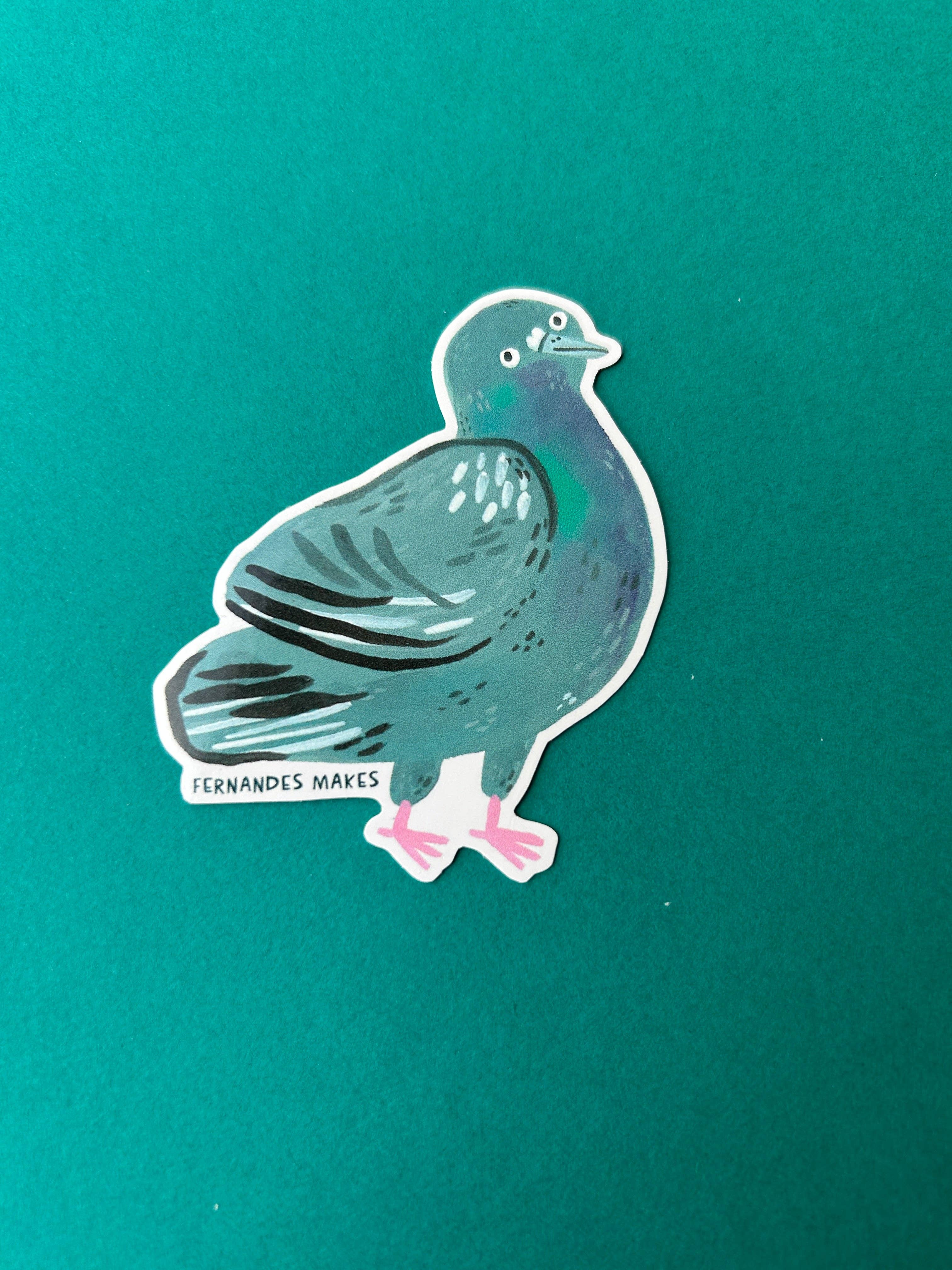 Glitter Tobias Pigeon Vinyl Sticker