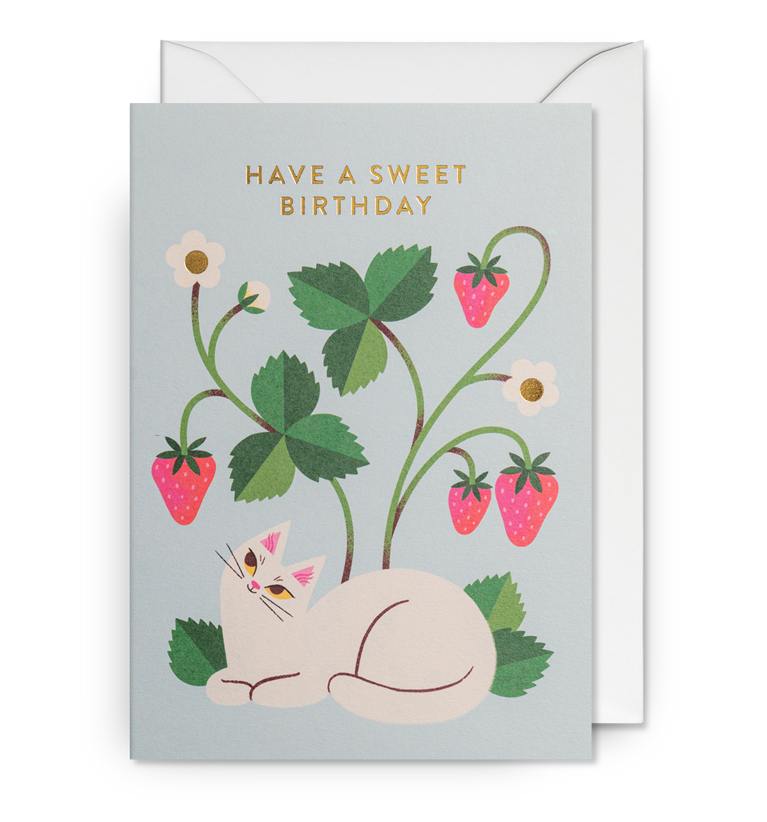 Have A Sweet Birthday Strawberry Field Cat Card