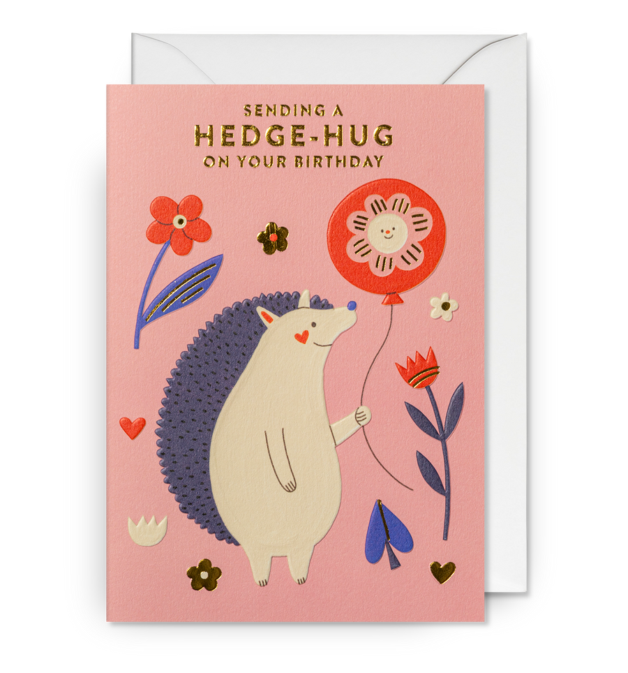 Hedge-Hug Birthday Day Card