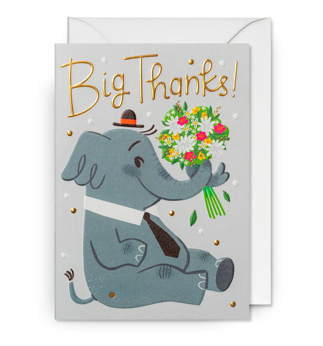 Big Thanks! Elephant Bouquet Card