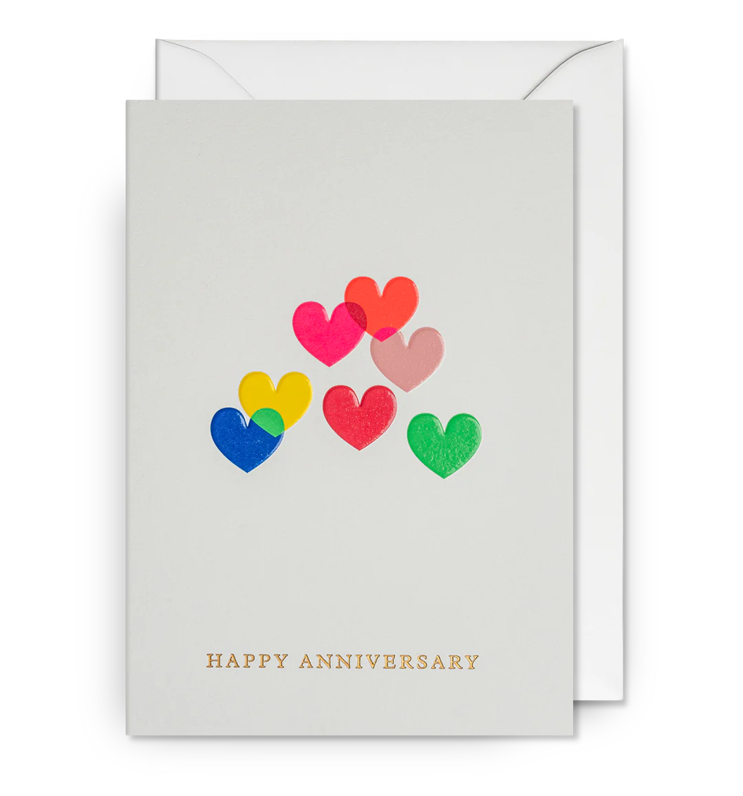 Colourful Hearts Happy Anniversary Card