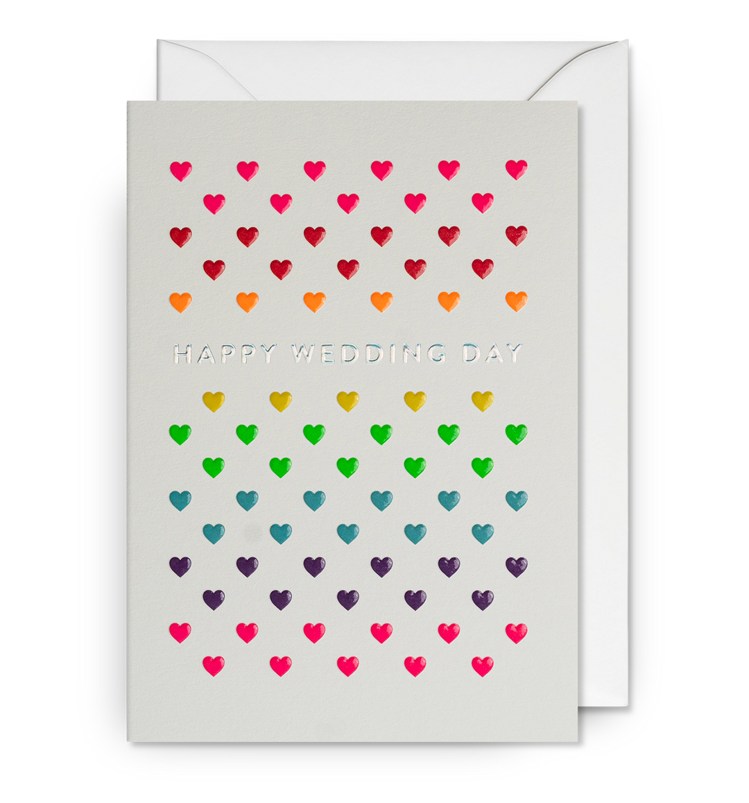 Happy Wedding Day Rainbow Hearts Card