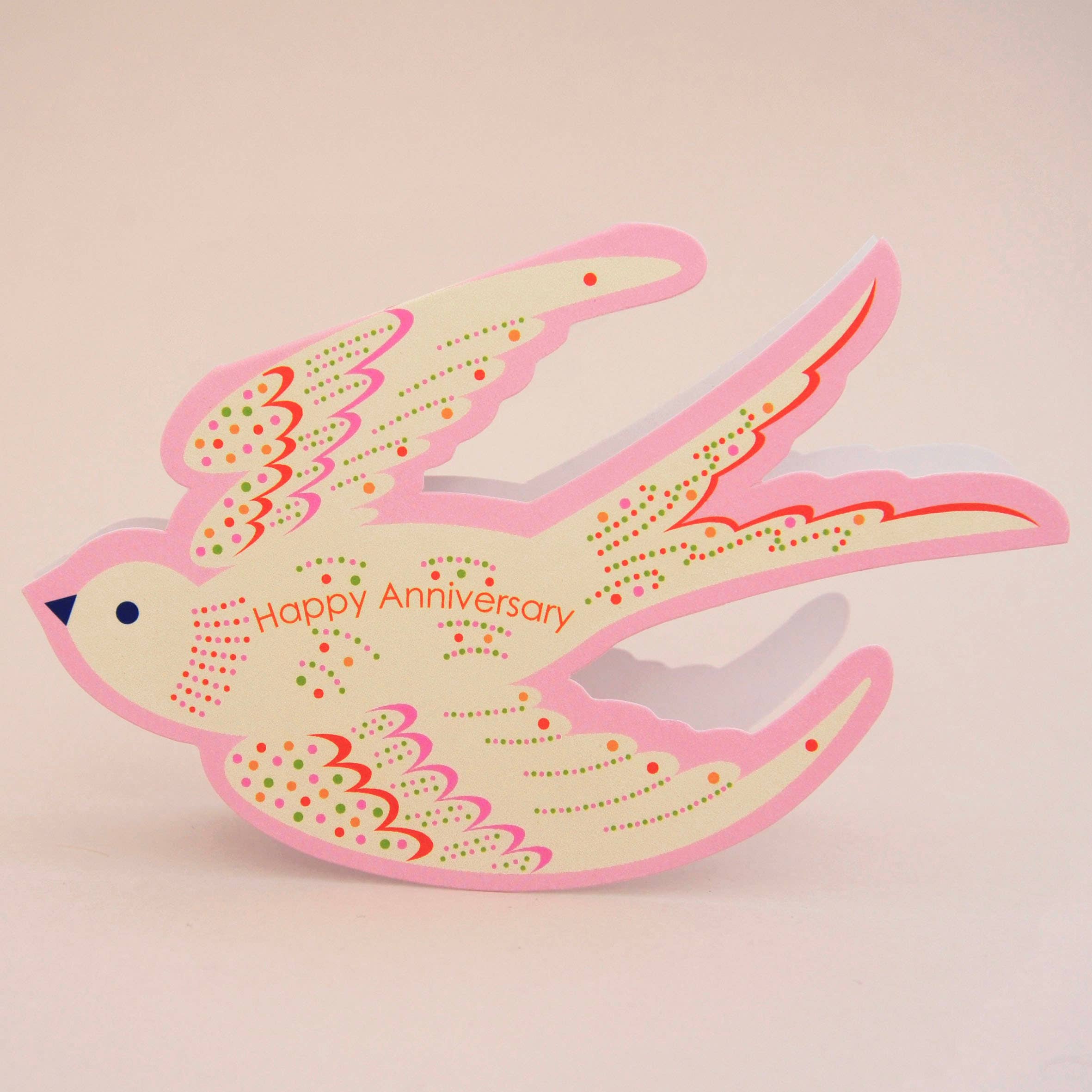 Happy Anniversary Rocking Bird Die Cut Card