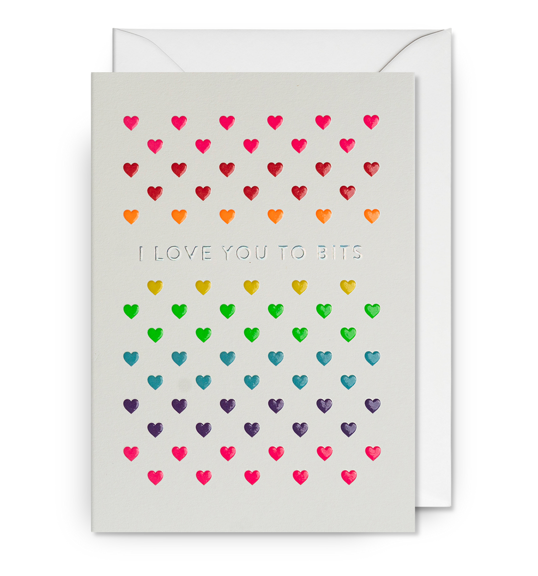 I Love You to Bits Rainbow Hearts Card