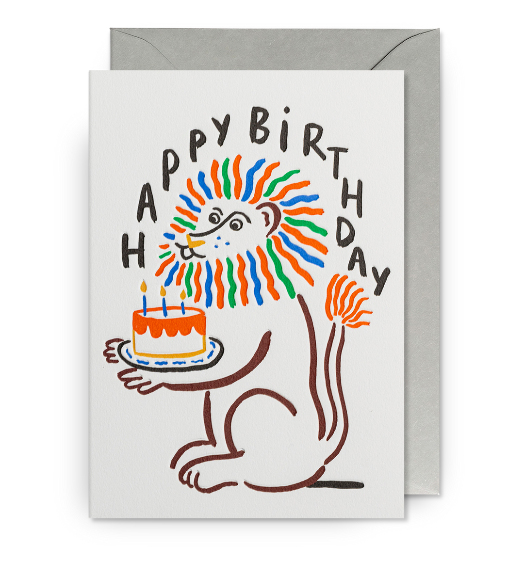 Happy Birthday Retro Lion Card
