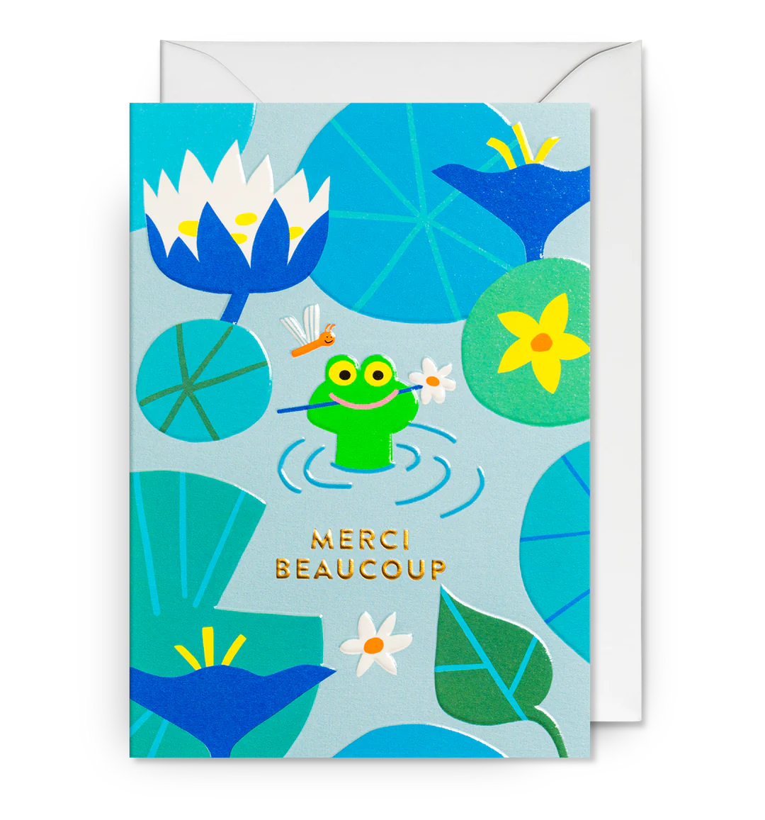 Merci Beaucoup Lily Pad Frog Thank You Card