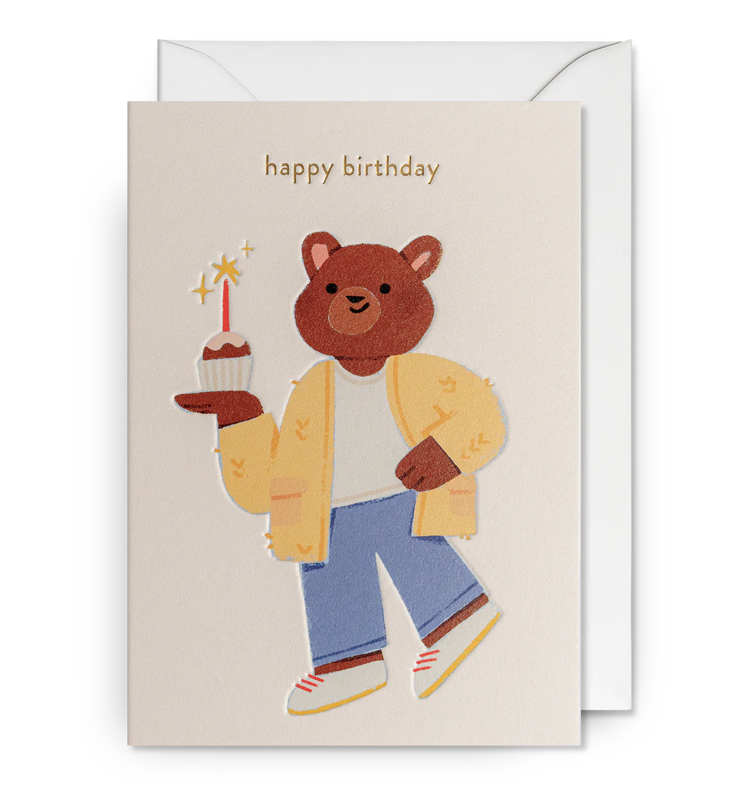 Cupcake Bear Illustrative Birthday Card