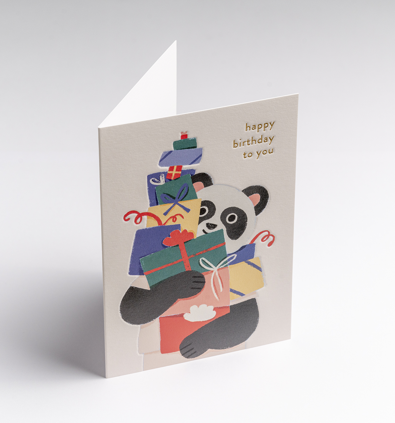 Panda Presents Illustrative Birthday Card