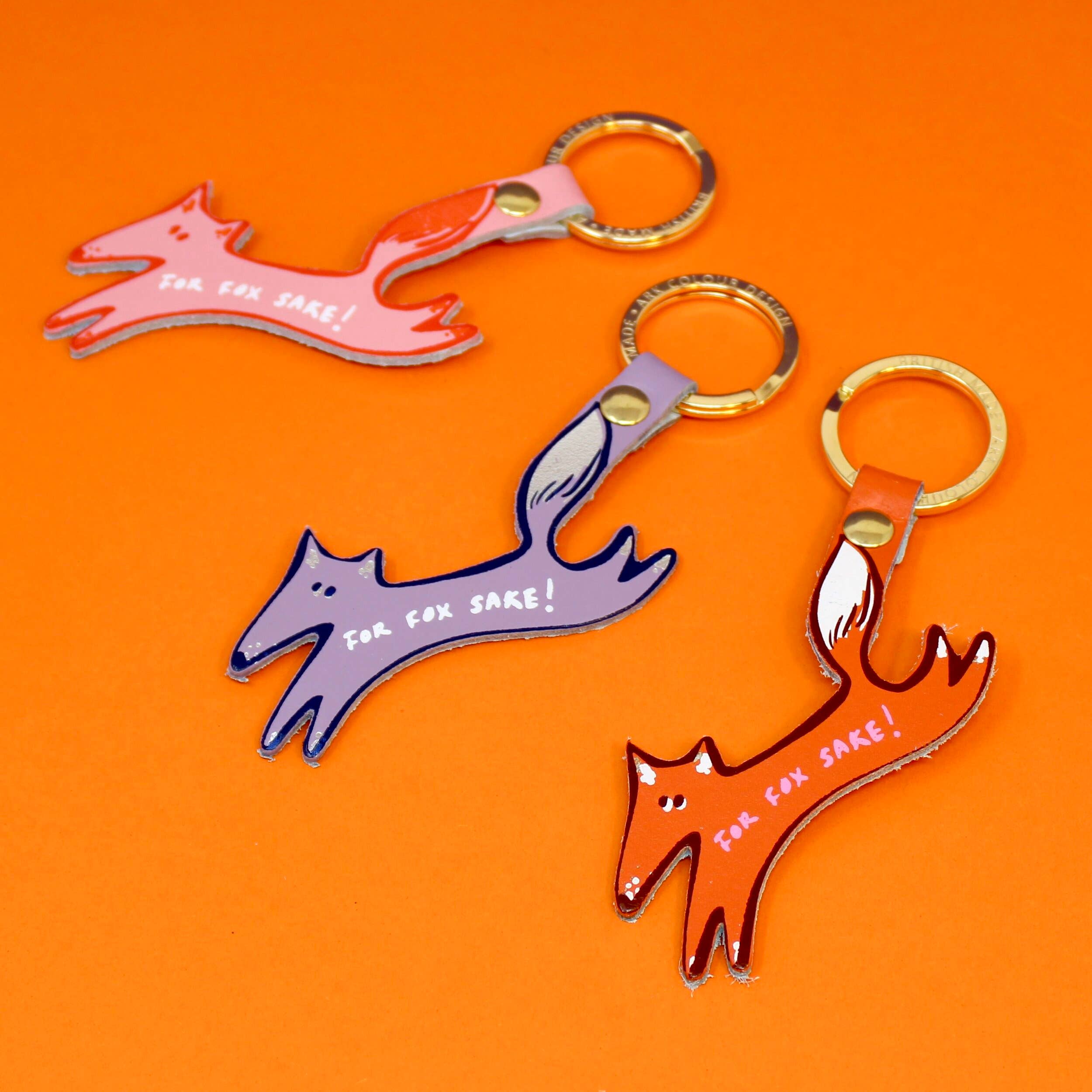 For Fox Sake Key Fob - Orange