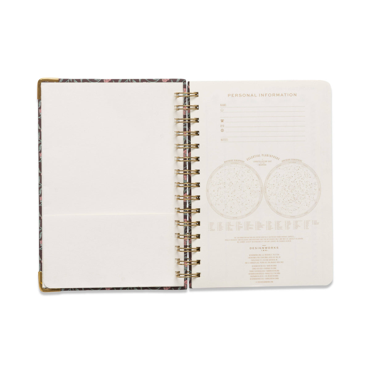 13 Month Perpetual Planner - Burgundy Vintage Floral