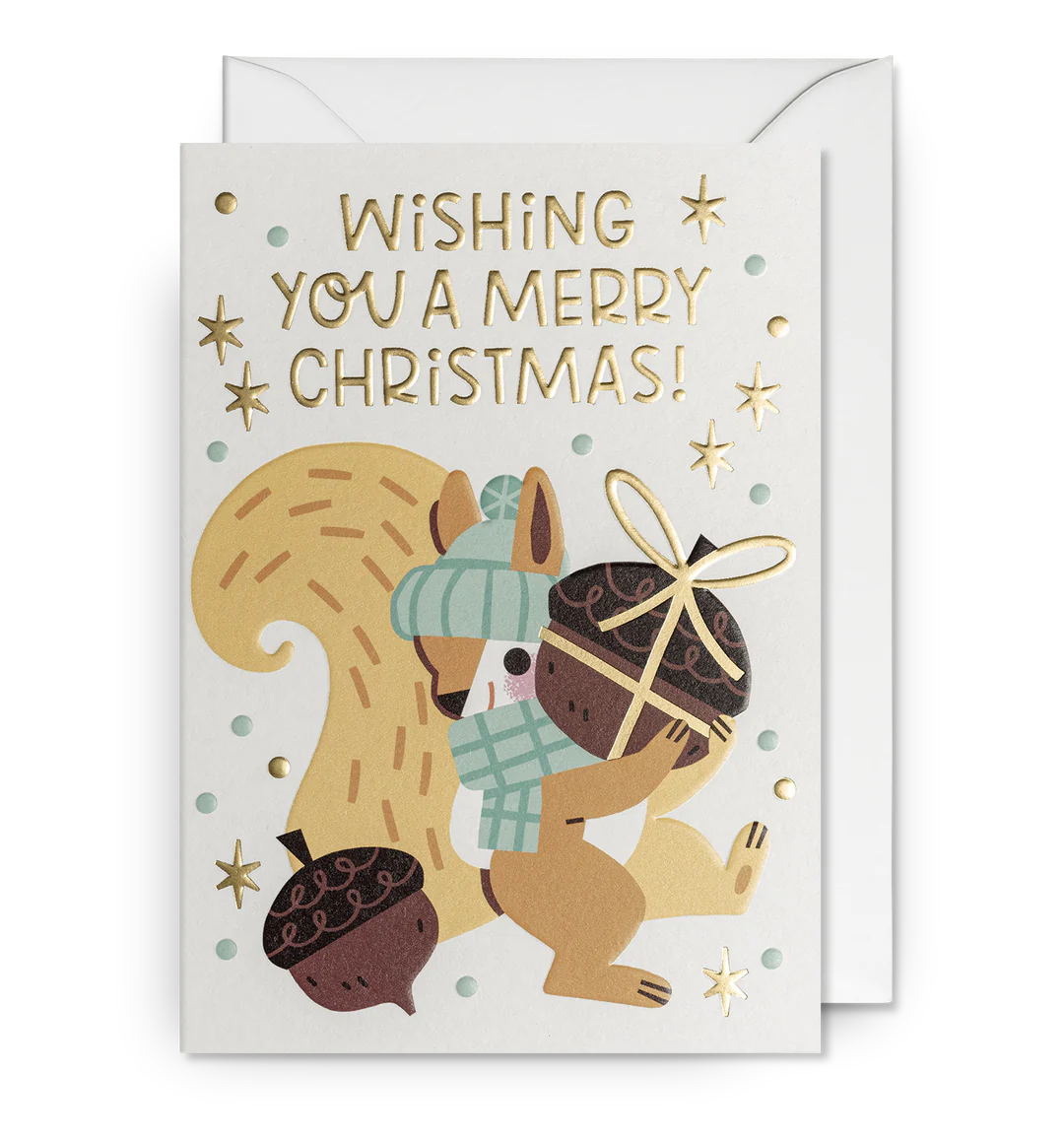 Pack Of 5 Squirrel Wishing You a Merry Christmas Card