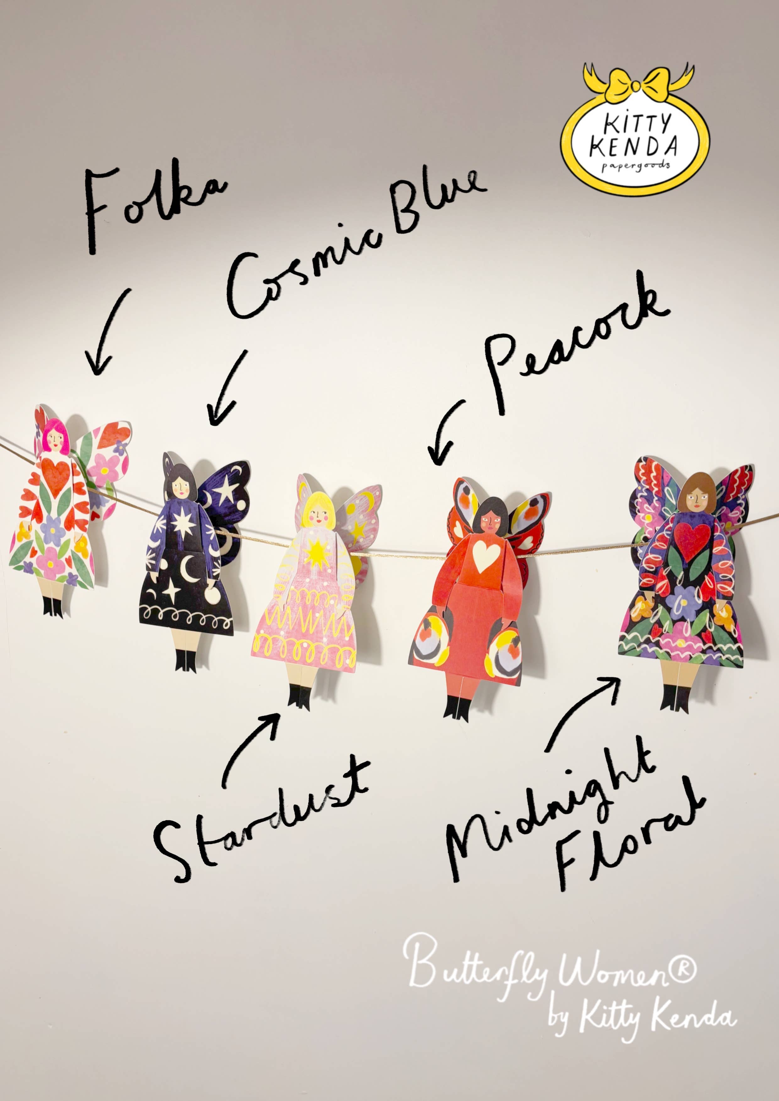 Peacock Butterfly Woman Card