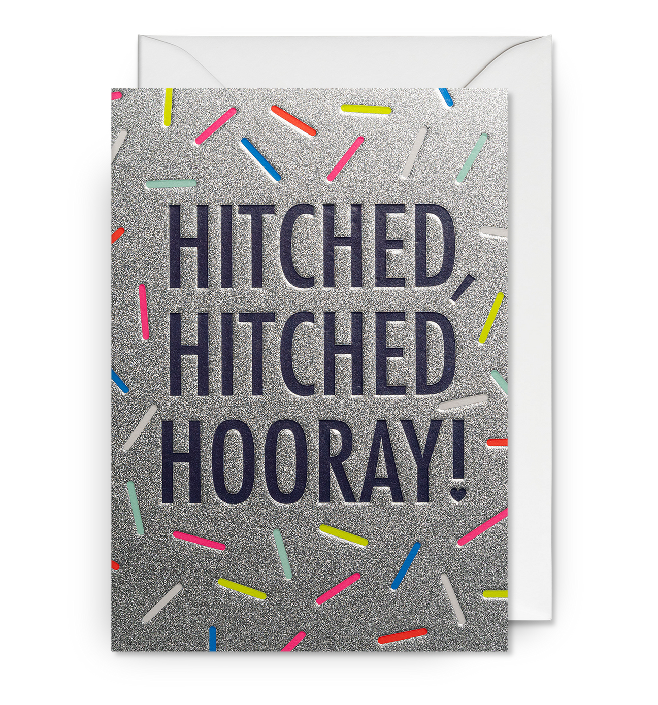 Hitched Hitched Hooray Wedding Card