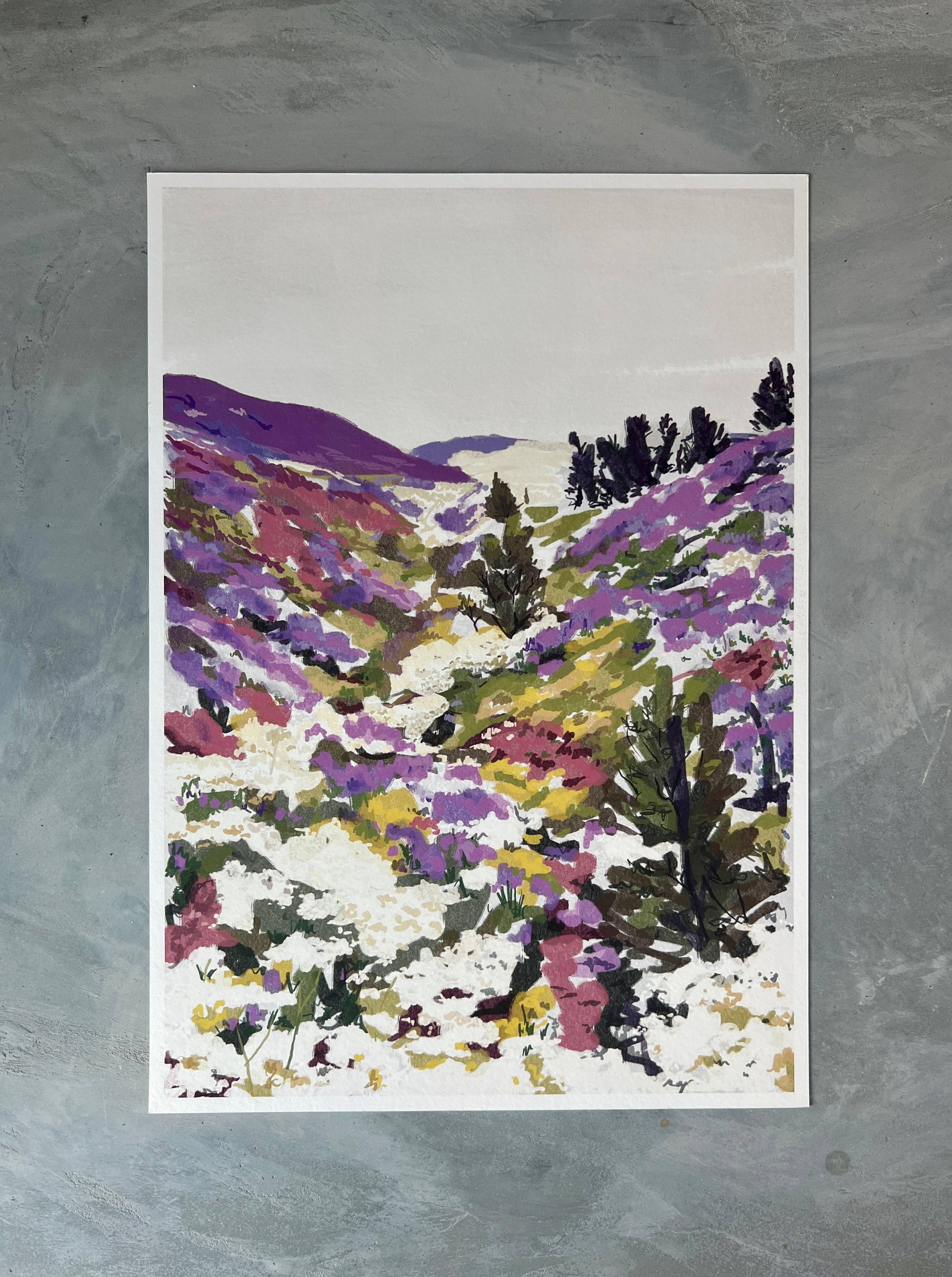 Lavender Hills Art Print - A4