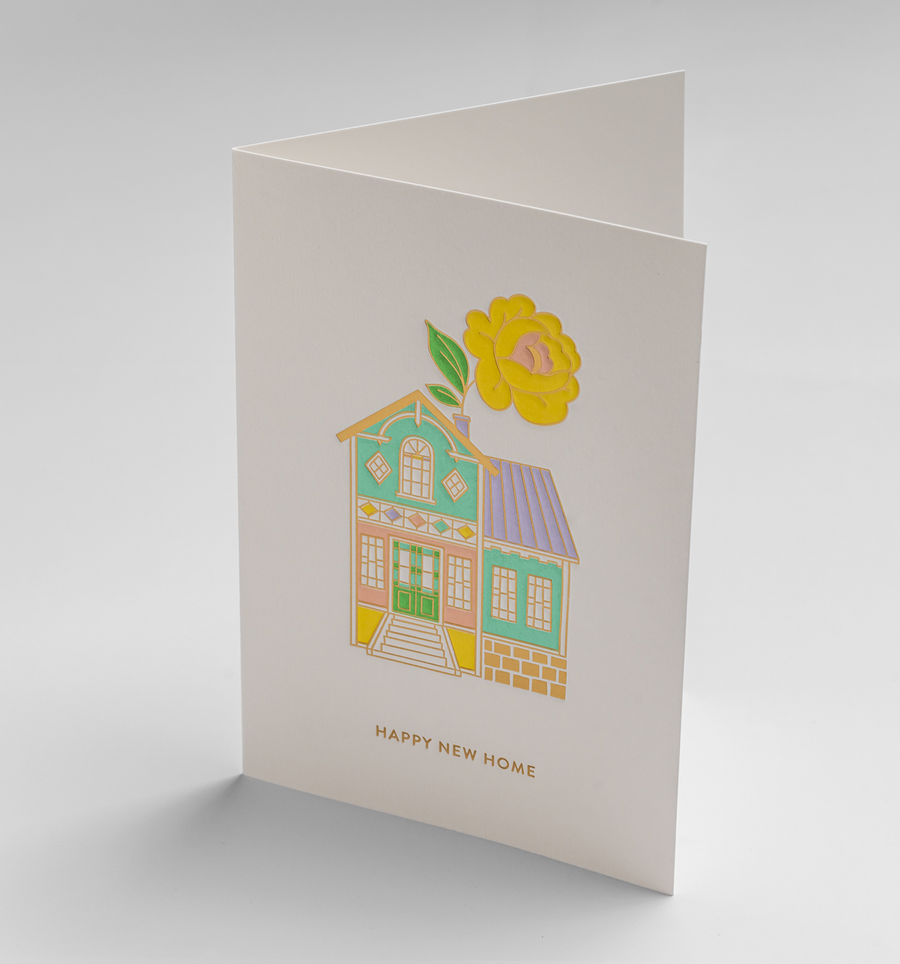 Flower House Happy New Home Card