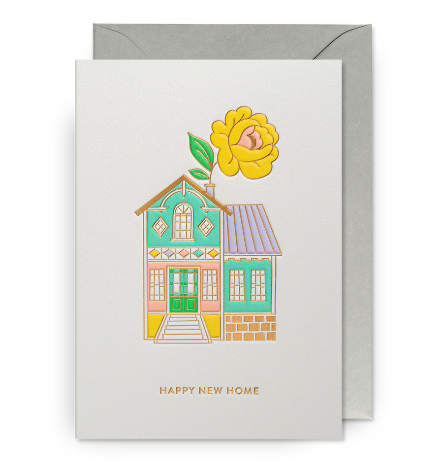 Flower House Happy New Home Card