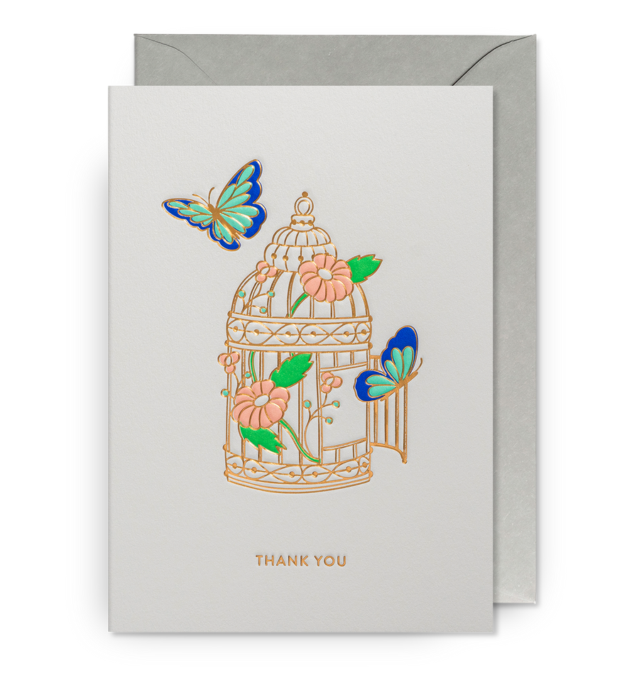 Butterfly Cage Thank You Card
