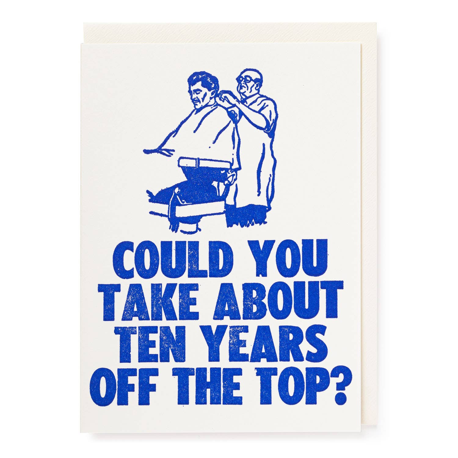 Ten Years Off The Top Letterpress Card