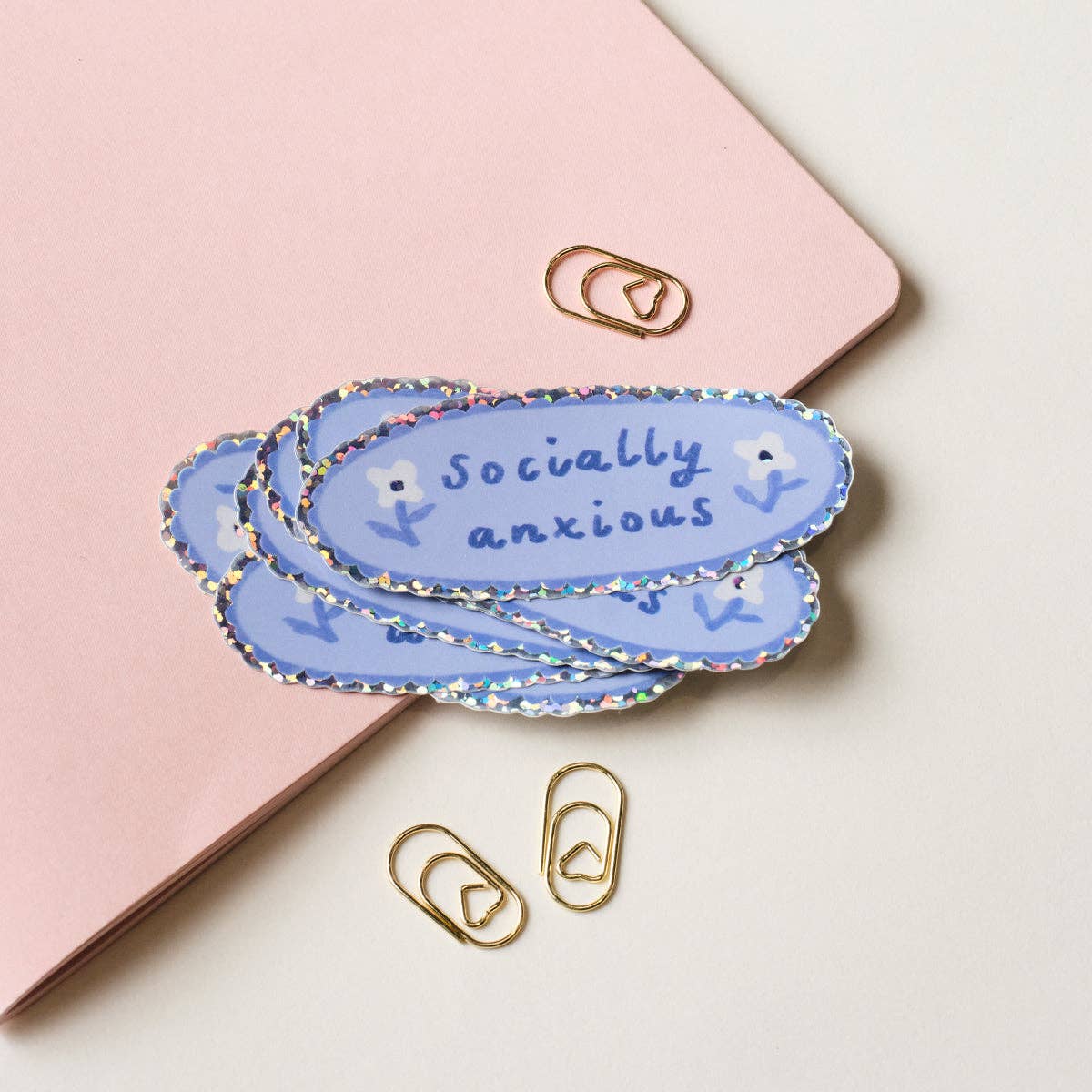 Socially Anxious Holographic Sticker