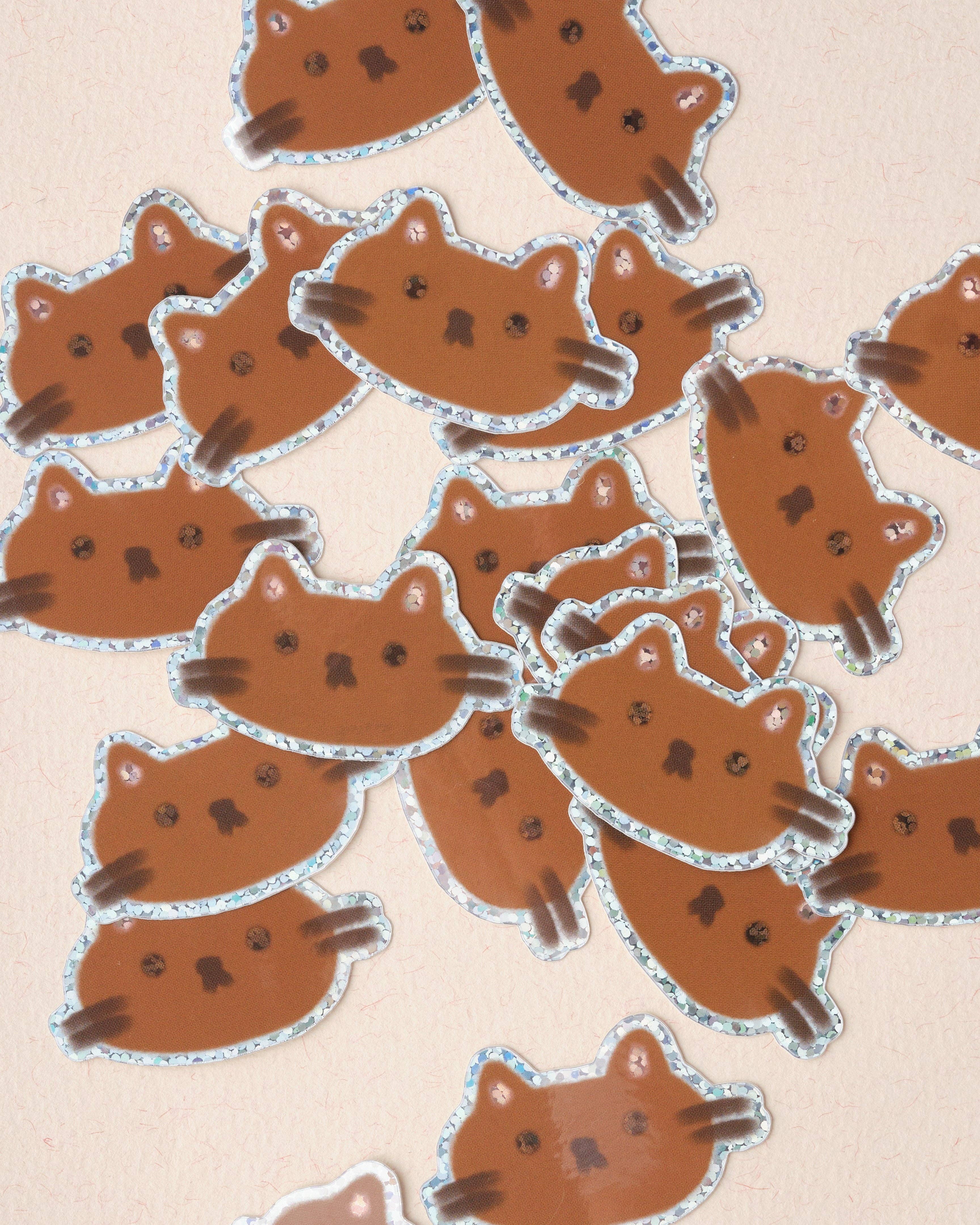 Brown Cat Holographic Sticker