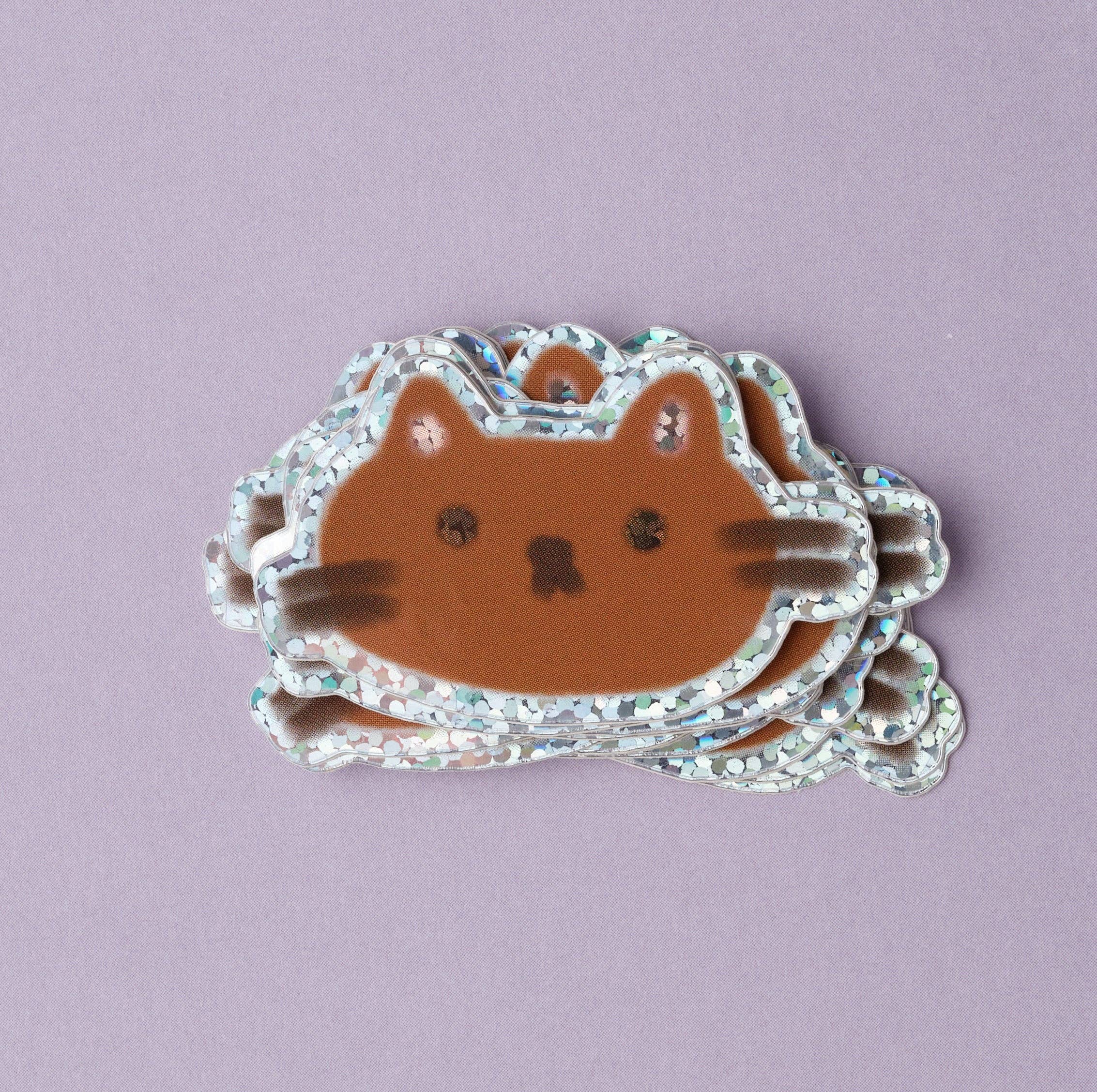Brown Cat Holographic Sticker
