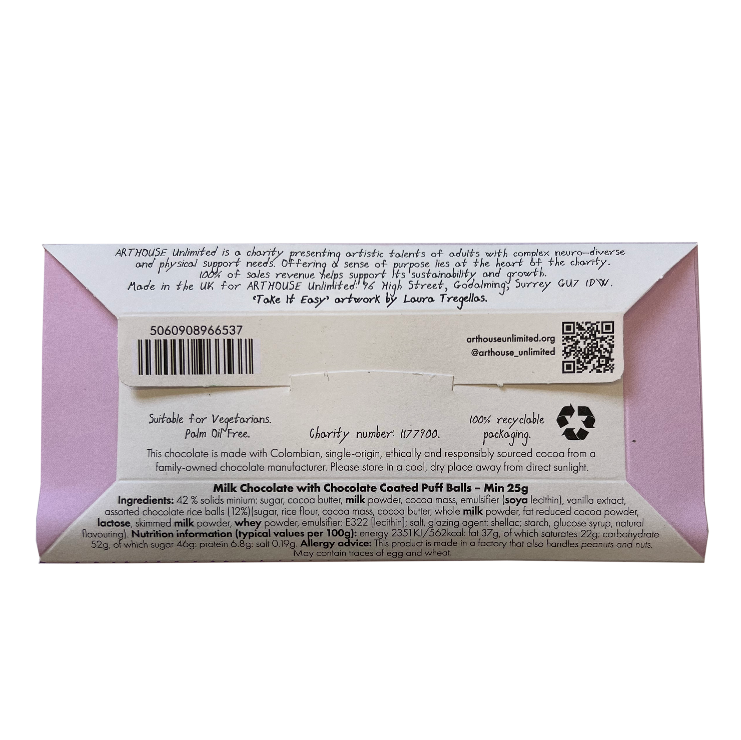 Joy Sized Bar - 'Take It Easy' Milk Chocolate with Chocolate Coated Puff Balls