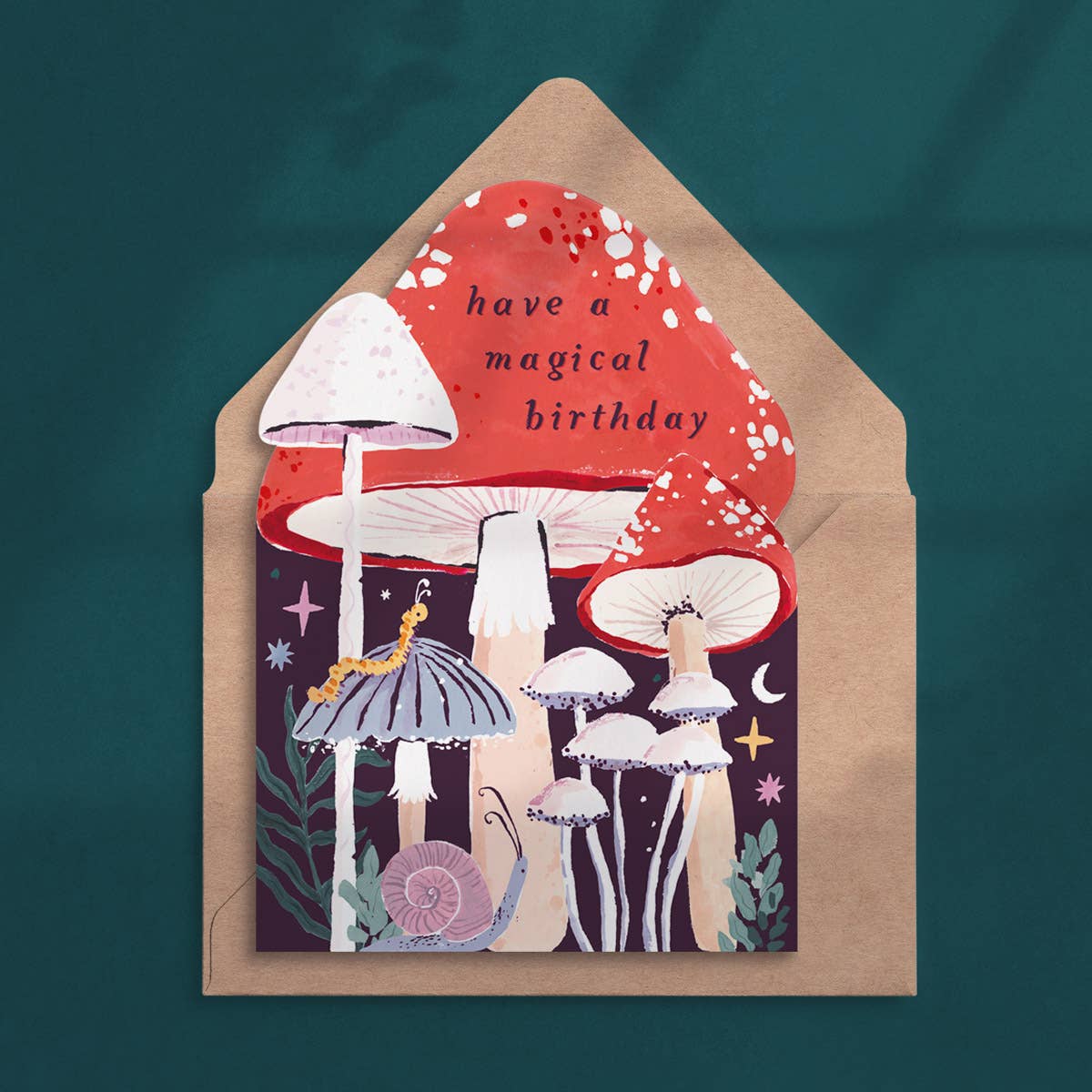 Mushroom Birthday Die-Cut Card