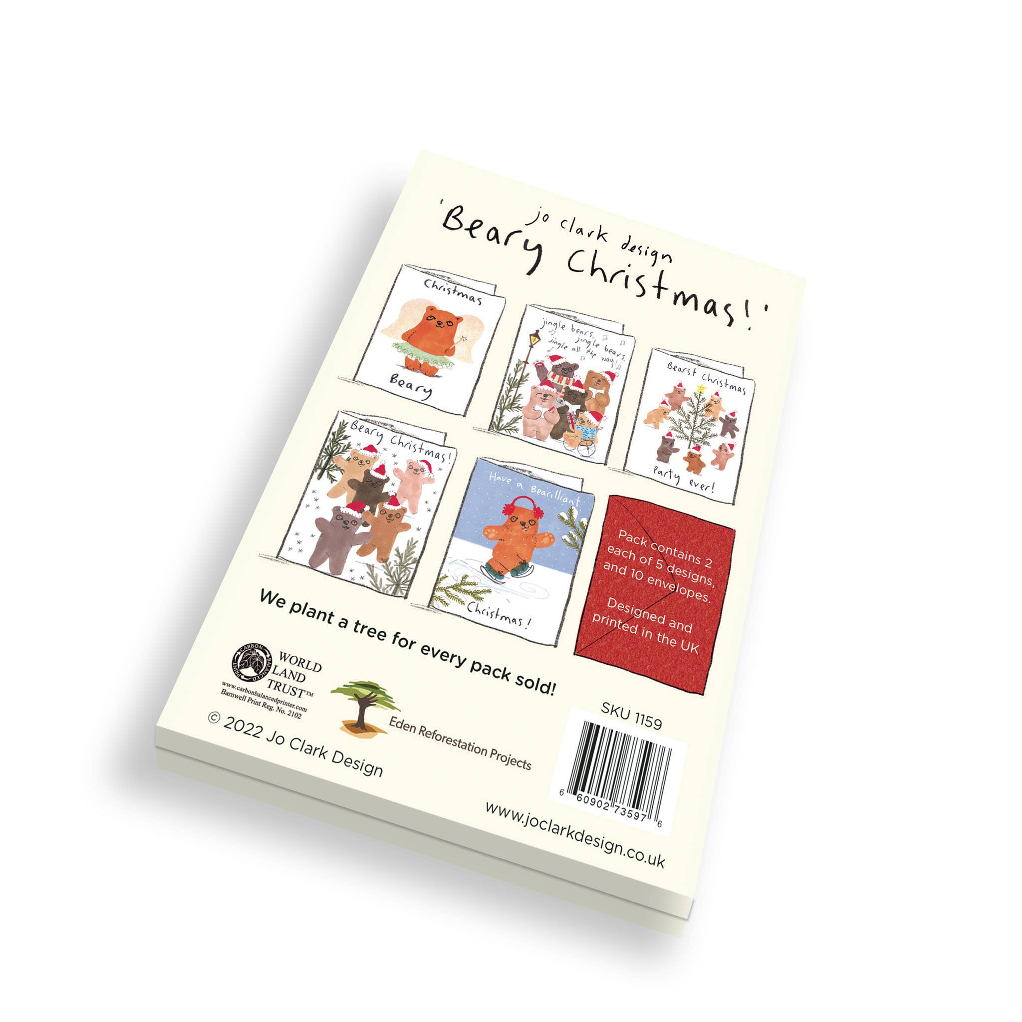 Pack Of Ten Beary Christmas Cards