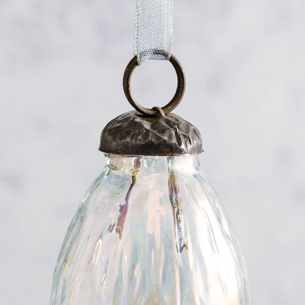 2" Clear Luster Conical Glass Decoration