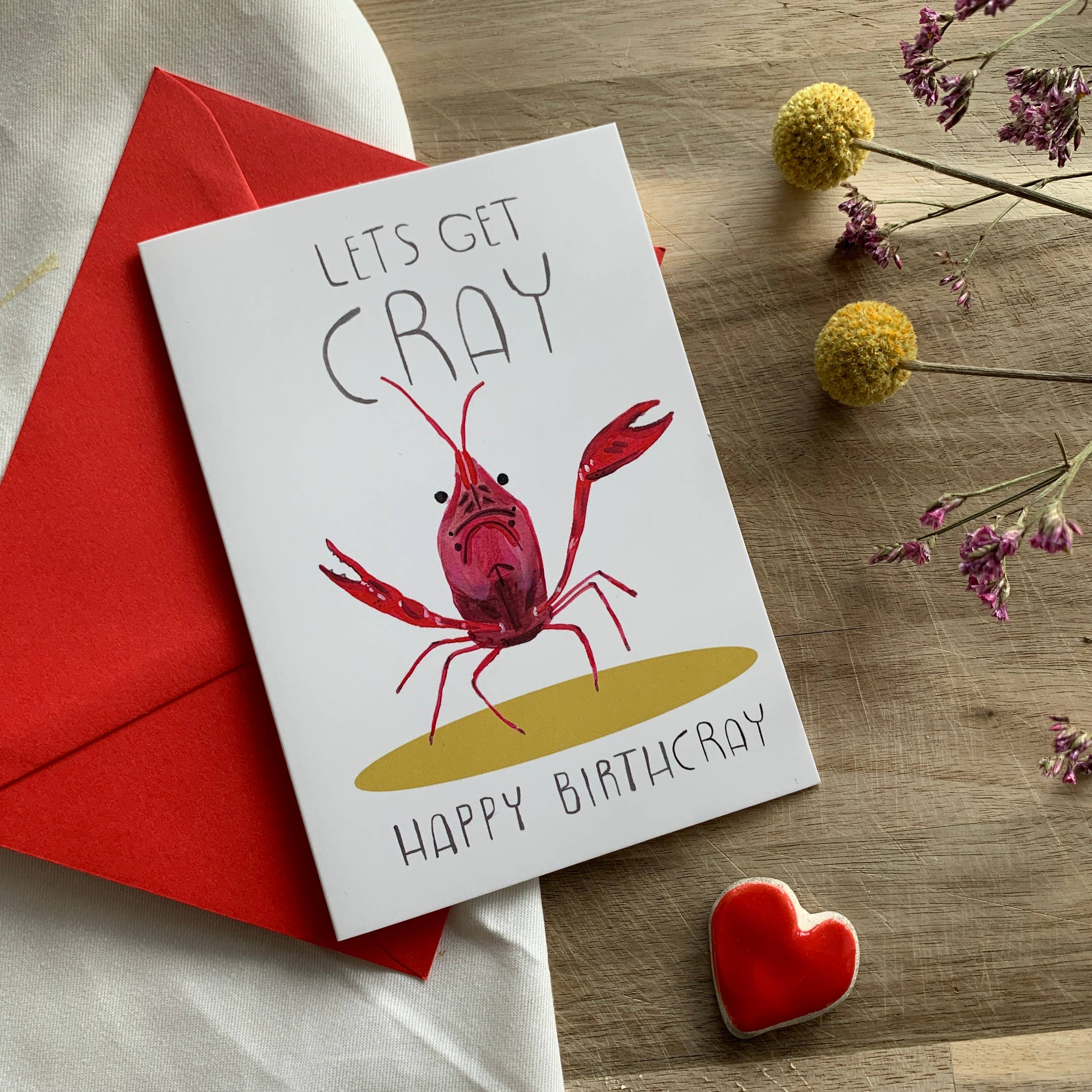 Lets Get Cray Crayfish Birthday Card