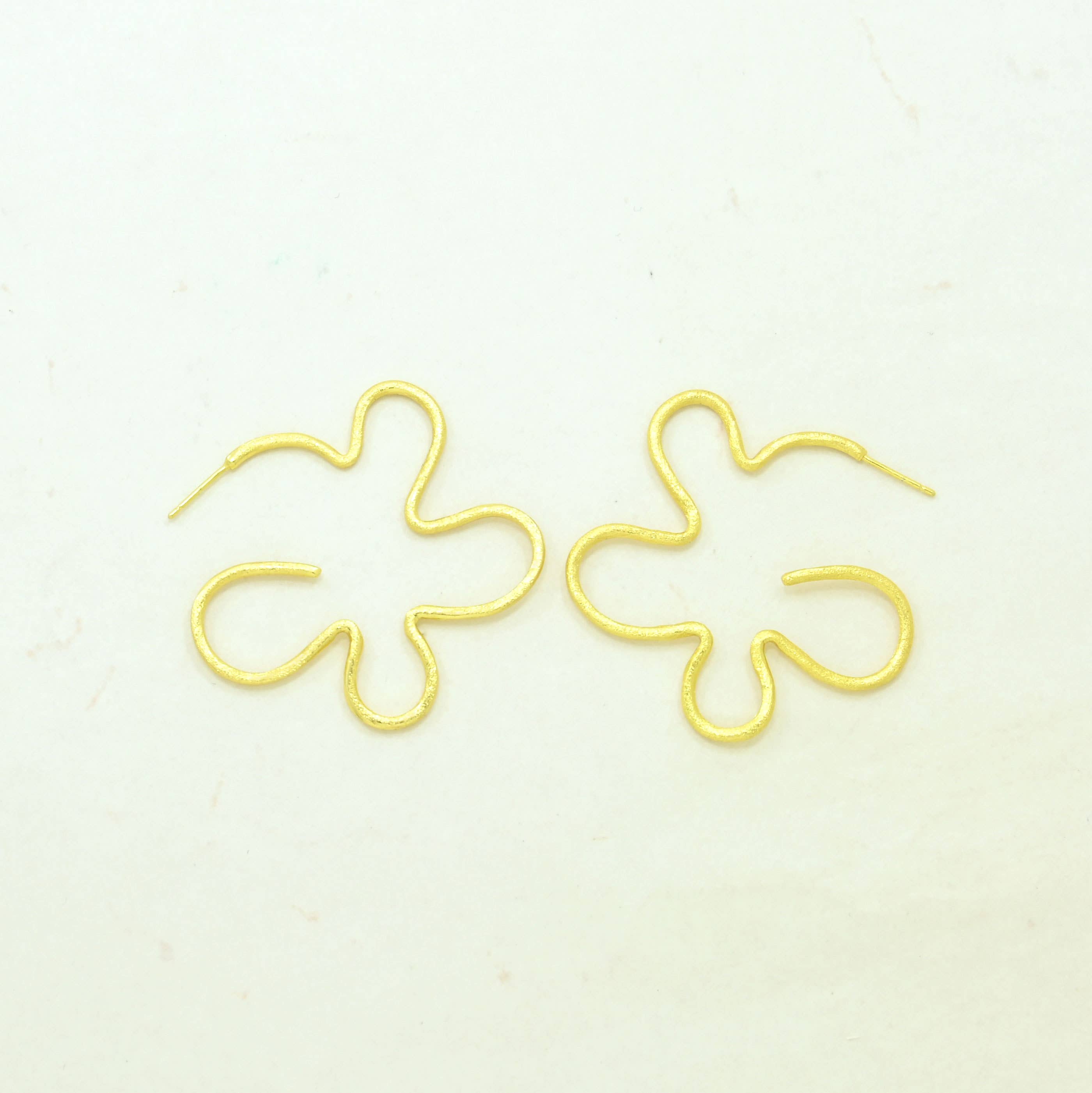 Doria Boho Chic Hoop Earring Gold Plated