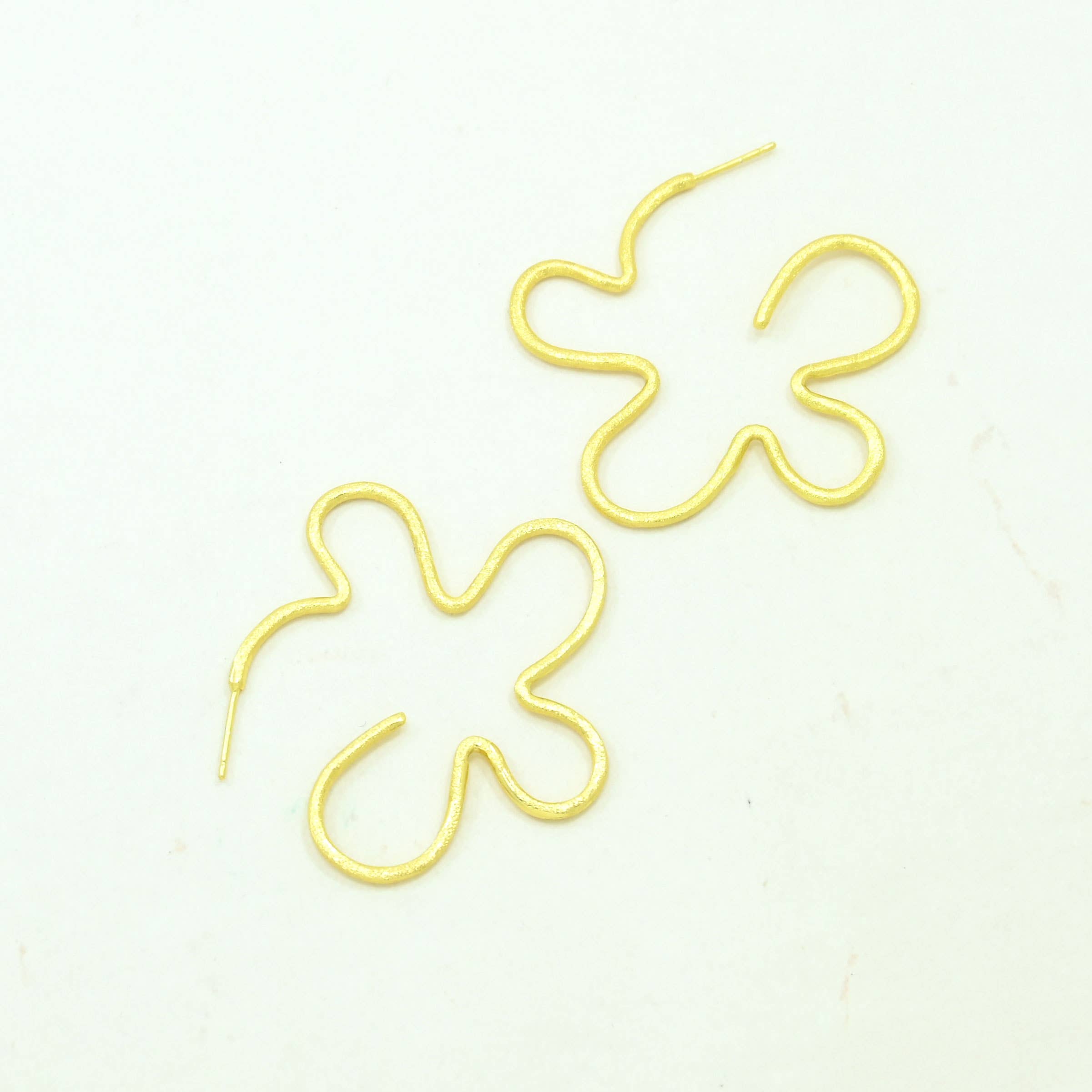 Doria Boho Chic Hoop Earring Gold Plated