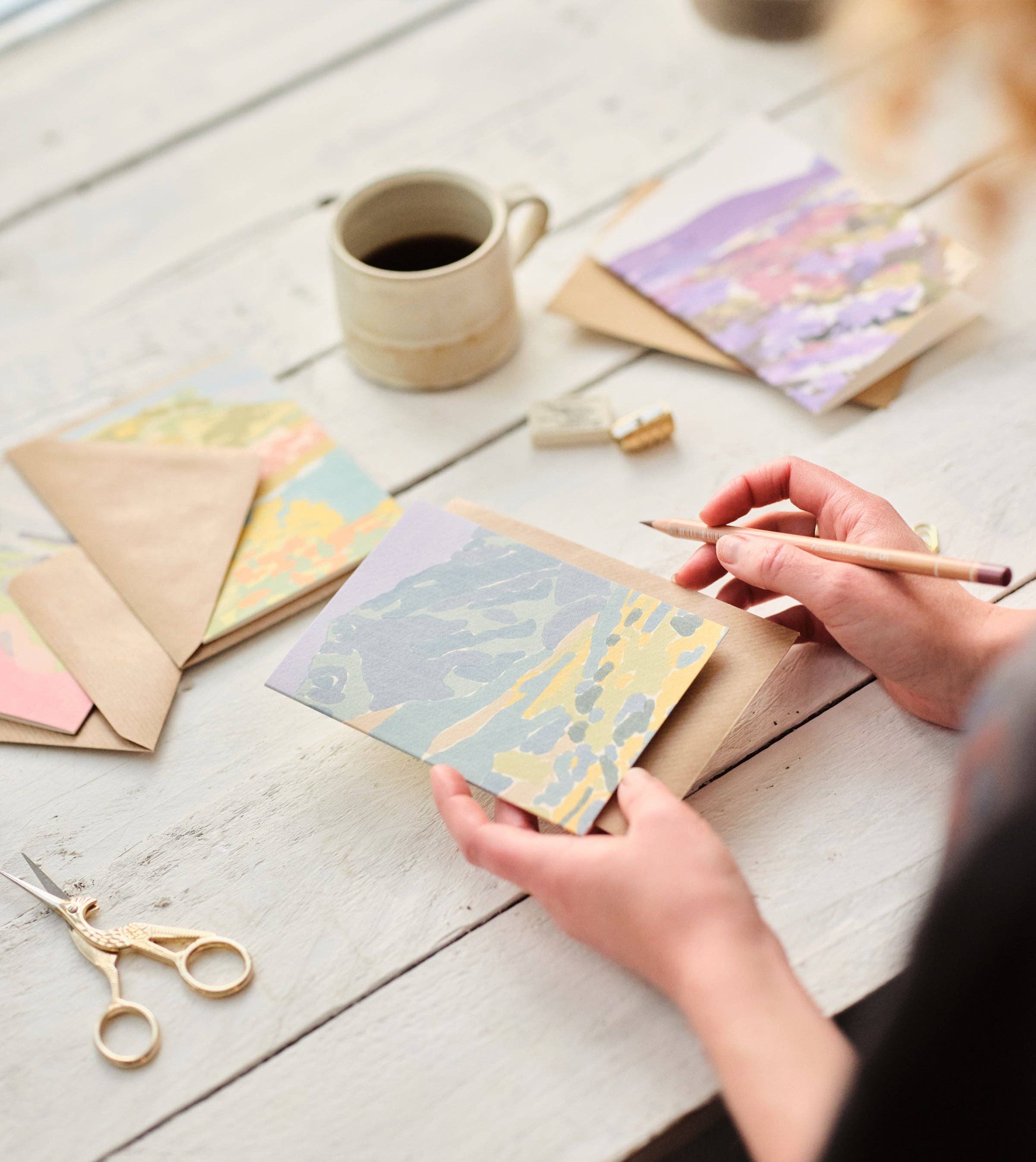 Blue Scottish Mountains Greetings Card